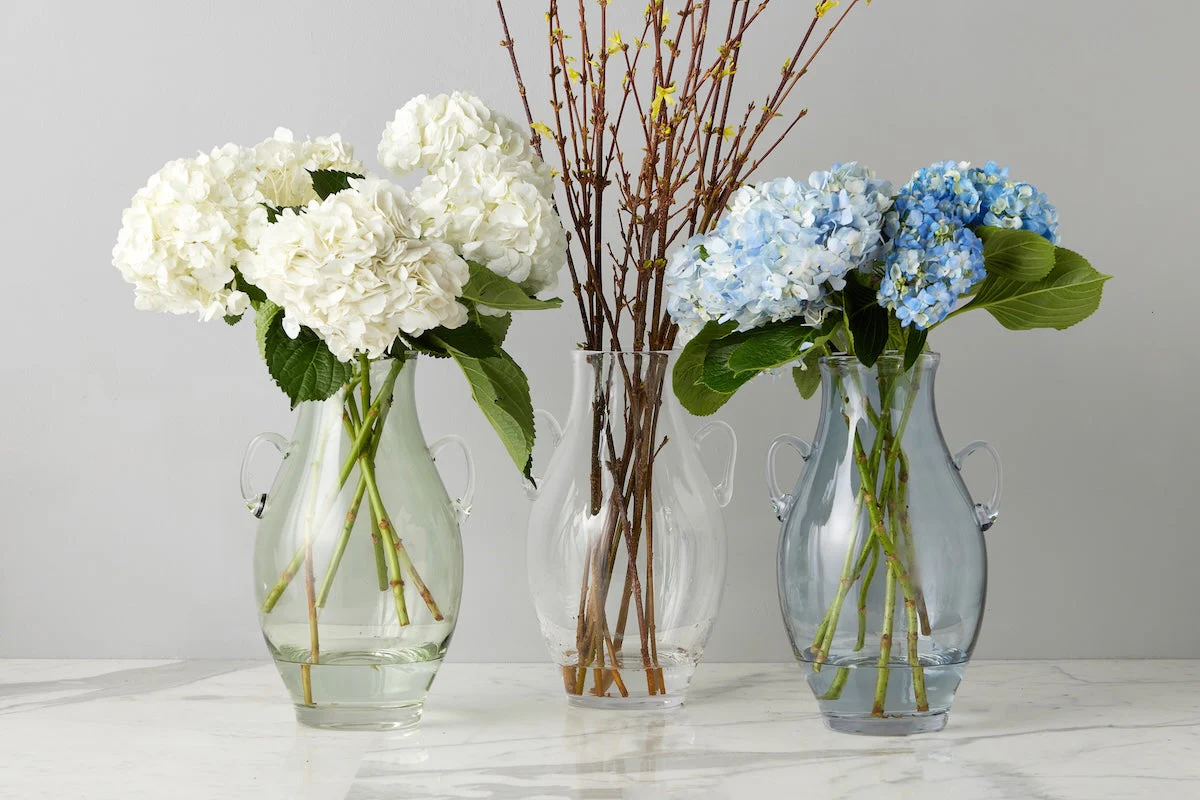 Glass Amphora Flower Vase, Clear - Image 6
