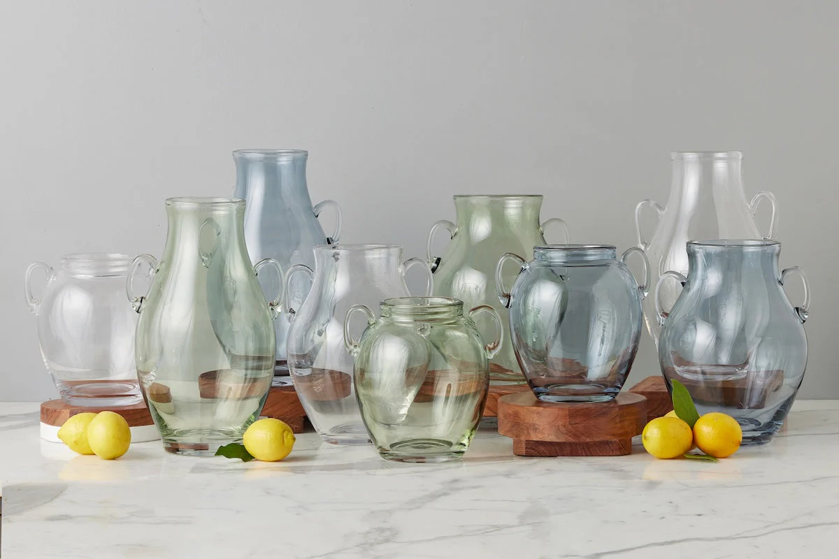 Glass Amphora Flower Vase, Clear - Image 7