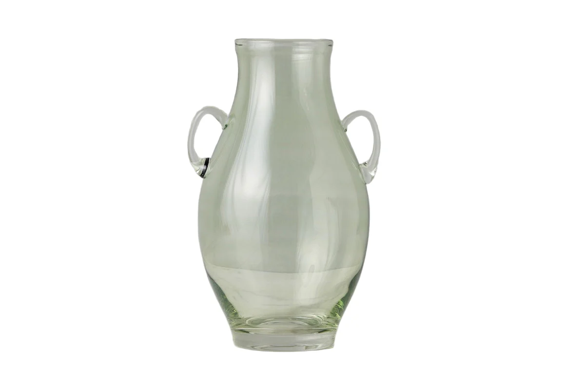 Glass Amphora Flower Vase, Sage Green - Image 11