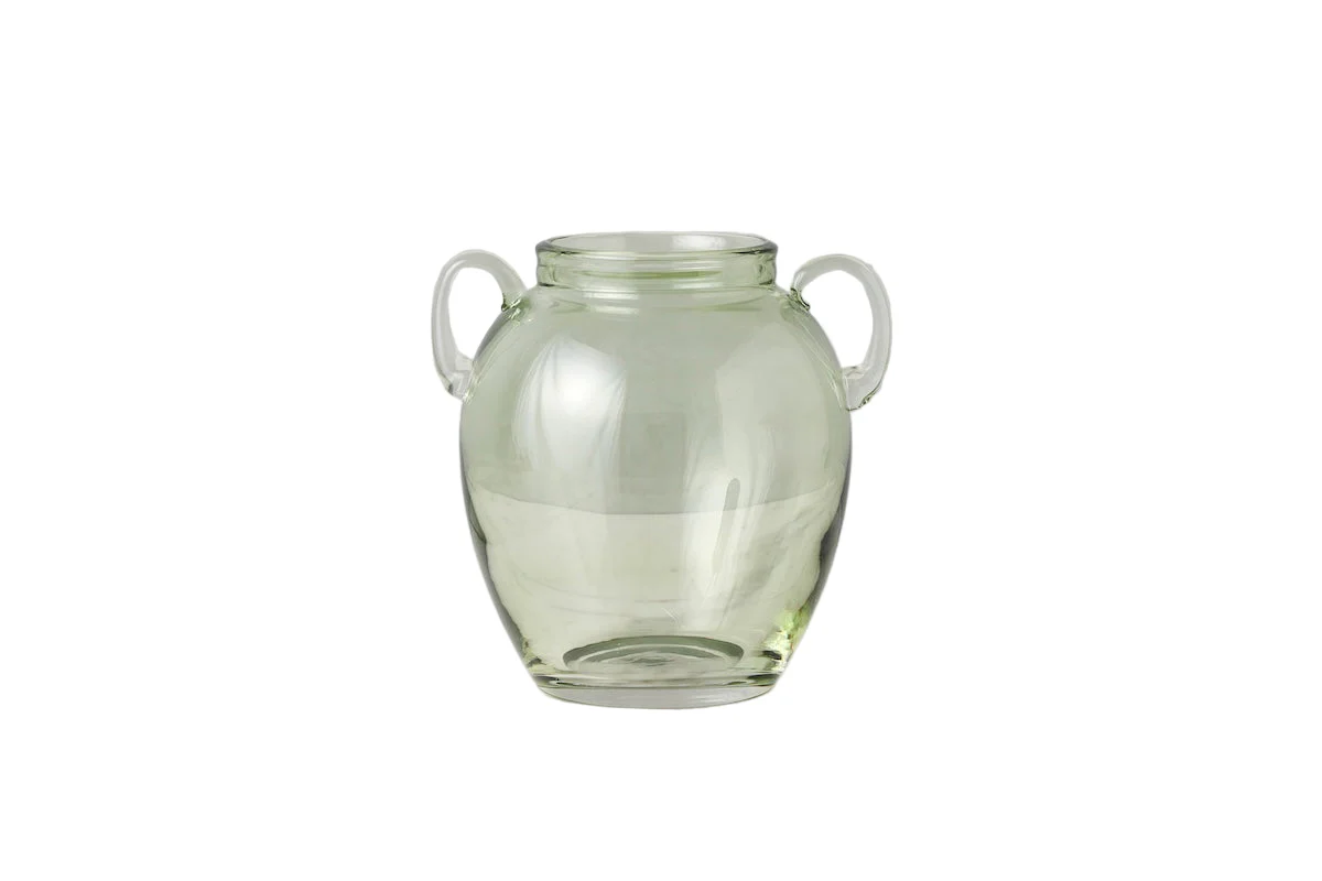 Glass Amphora Flower Vase, Sage Green - Image 12