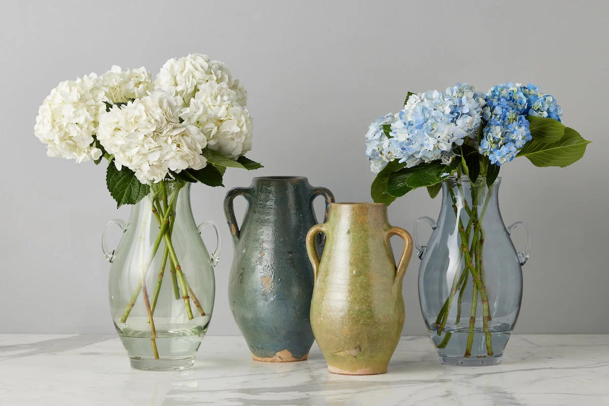 Glass Amphora Flower Vase, Sage Green - Image 21