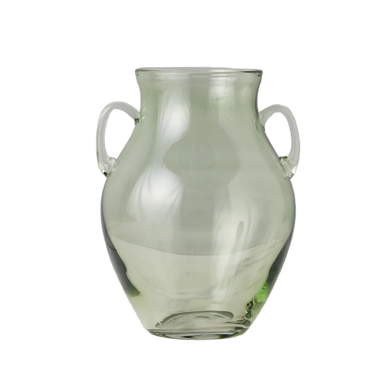 Glass Amphora Flower Vase, Sage Green - Image 24