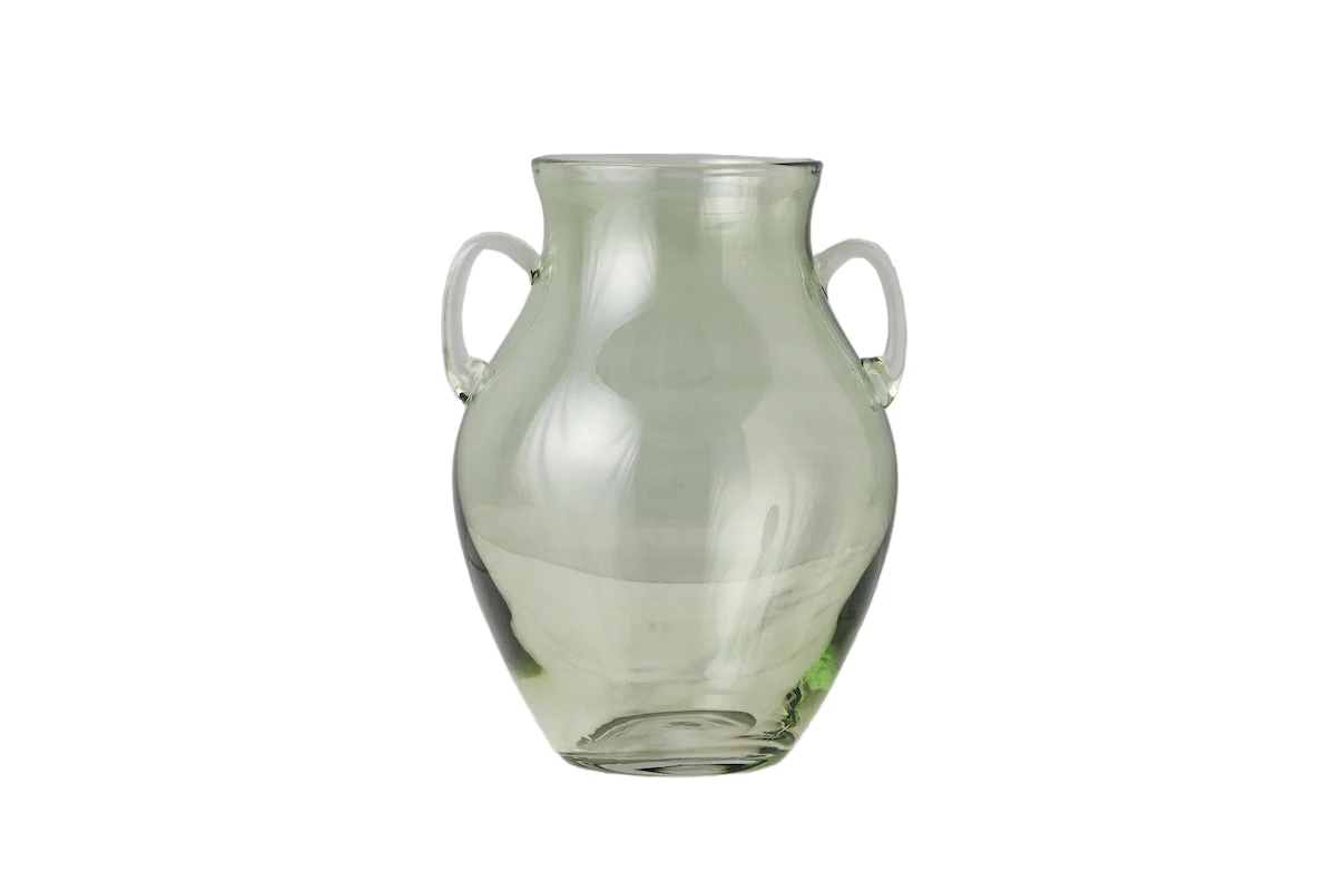 Glass Amphora Flower Vase, Sage Green - Image 26