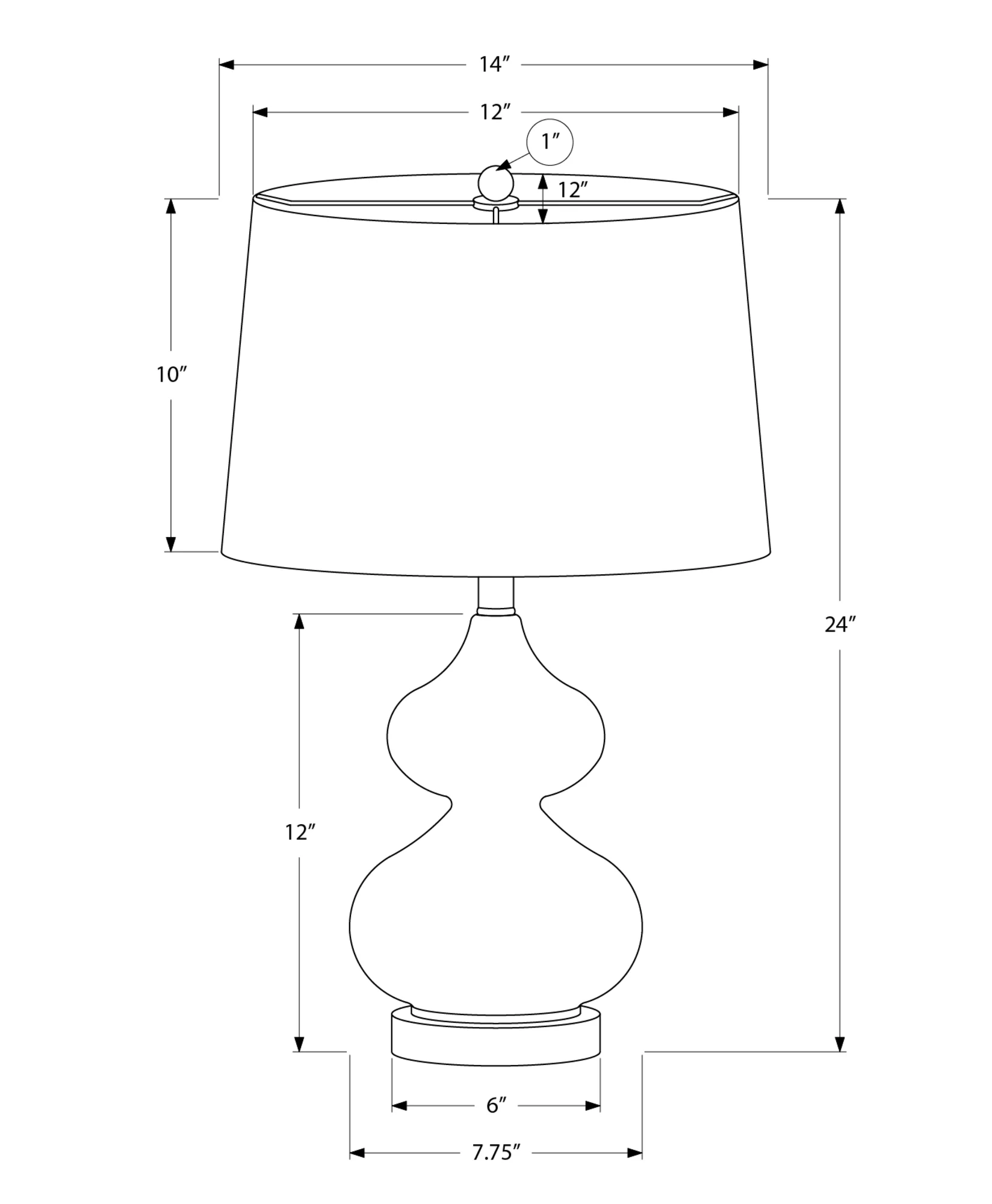 Gourd Table Lamp with Chic Cone Shaped Fabric Shade - Image 4