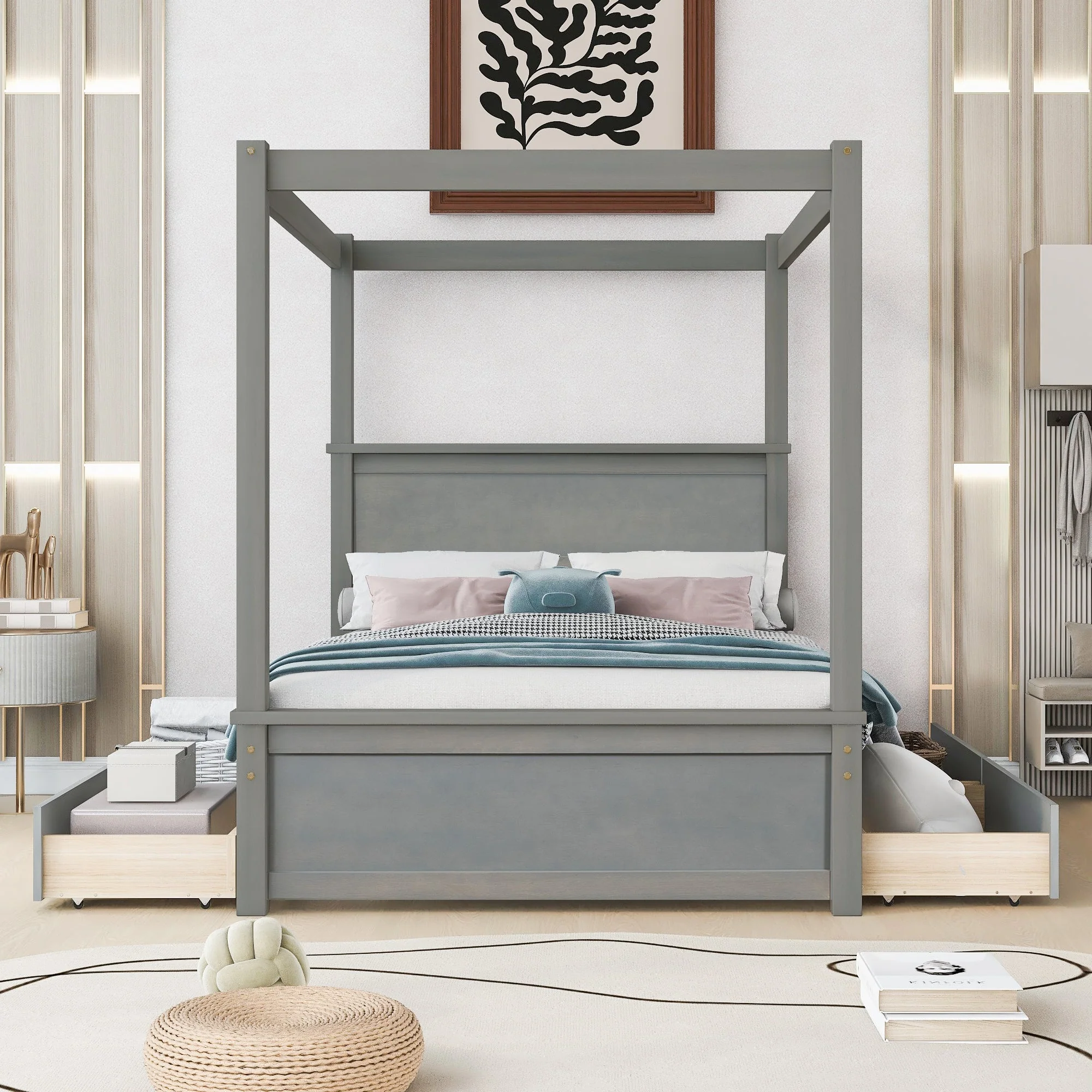Grant Canopy Bed with Four Drawers - Image 11