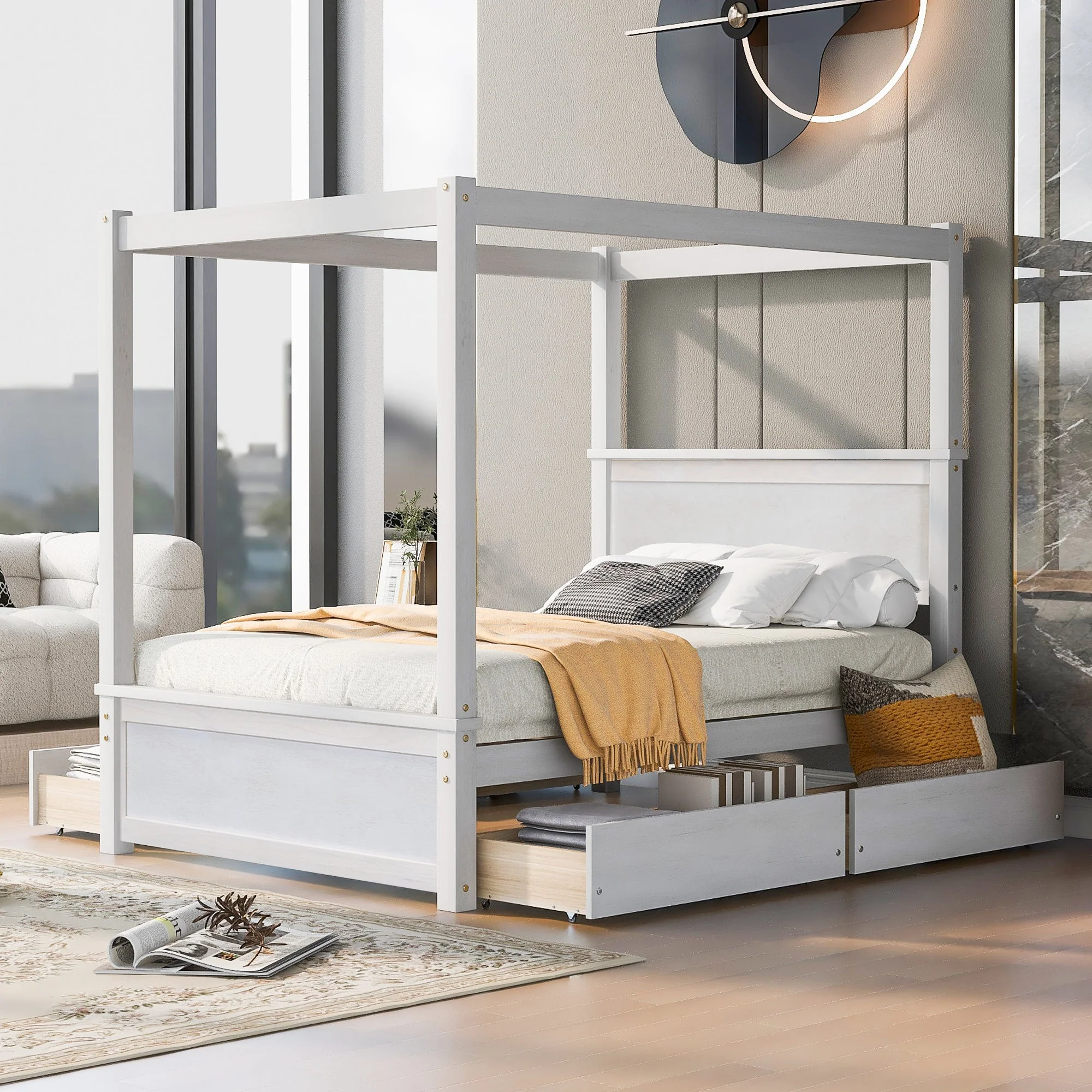 Grant Canopy Bed with Four Drawers - Image 19