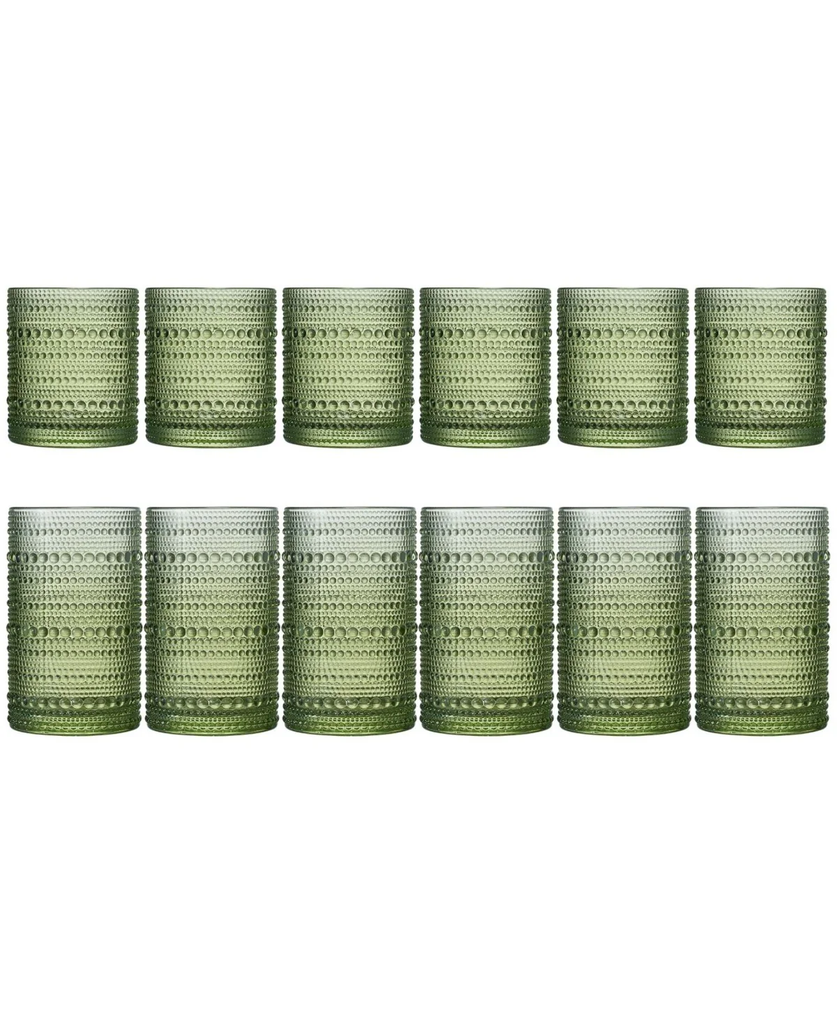 Green Hobnail Acrylic Reusable Glasses Set of 6 - Image 4