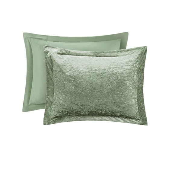 Green Velvet Twin/Twin XL Comforter Set with Throw Pillow - Image 12