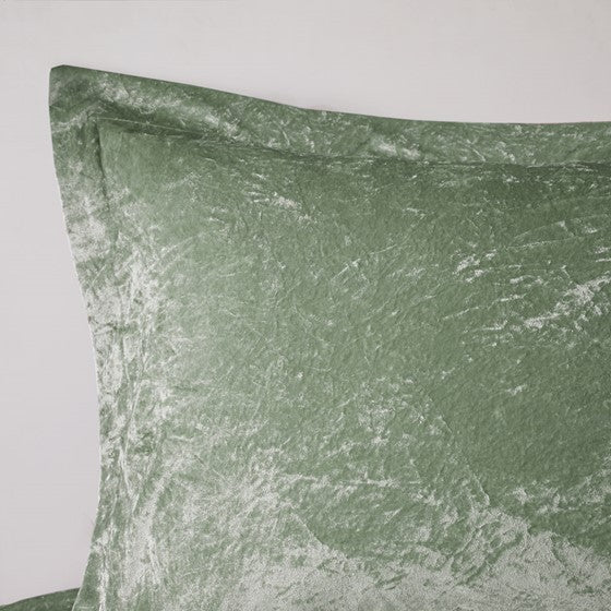 Green Velvet Twin/Twin XL Comforter Set with Throw Pillow - Image 3