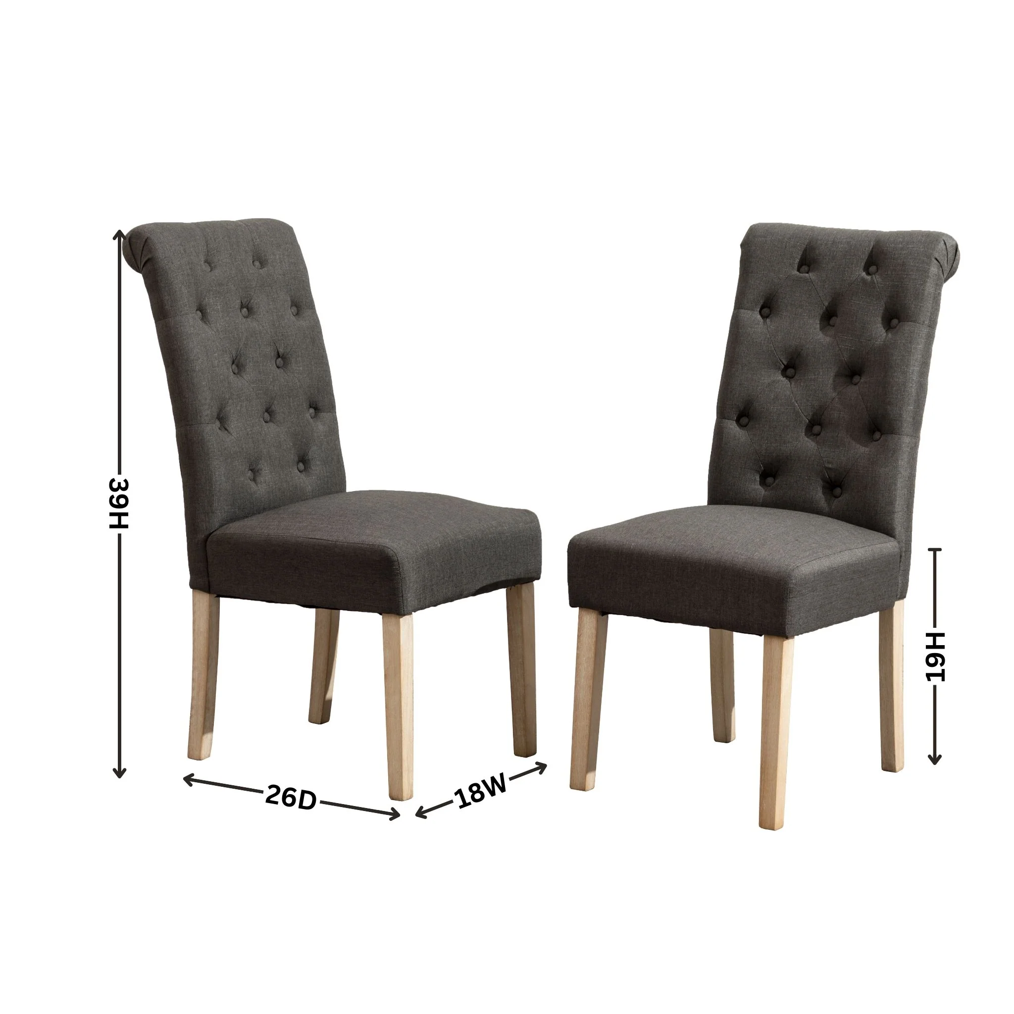 Hazel Solid Wood Button Tufted Upholstered Parsons Dining Chair, Set of 2 - Image 19