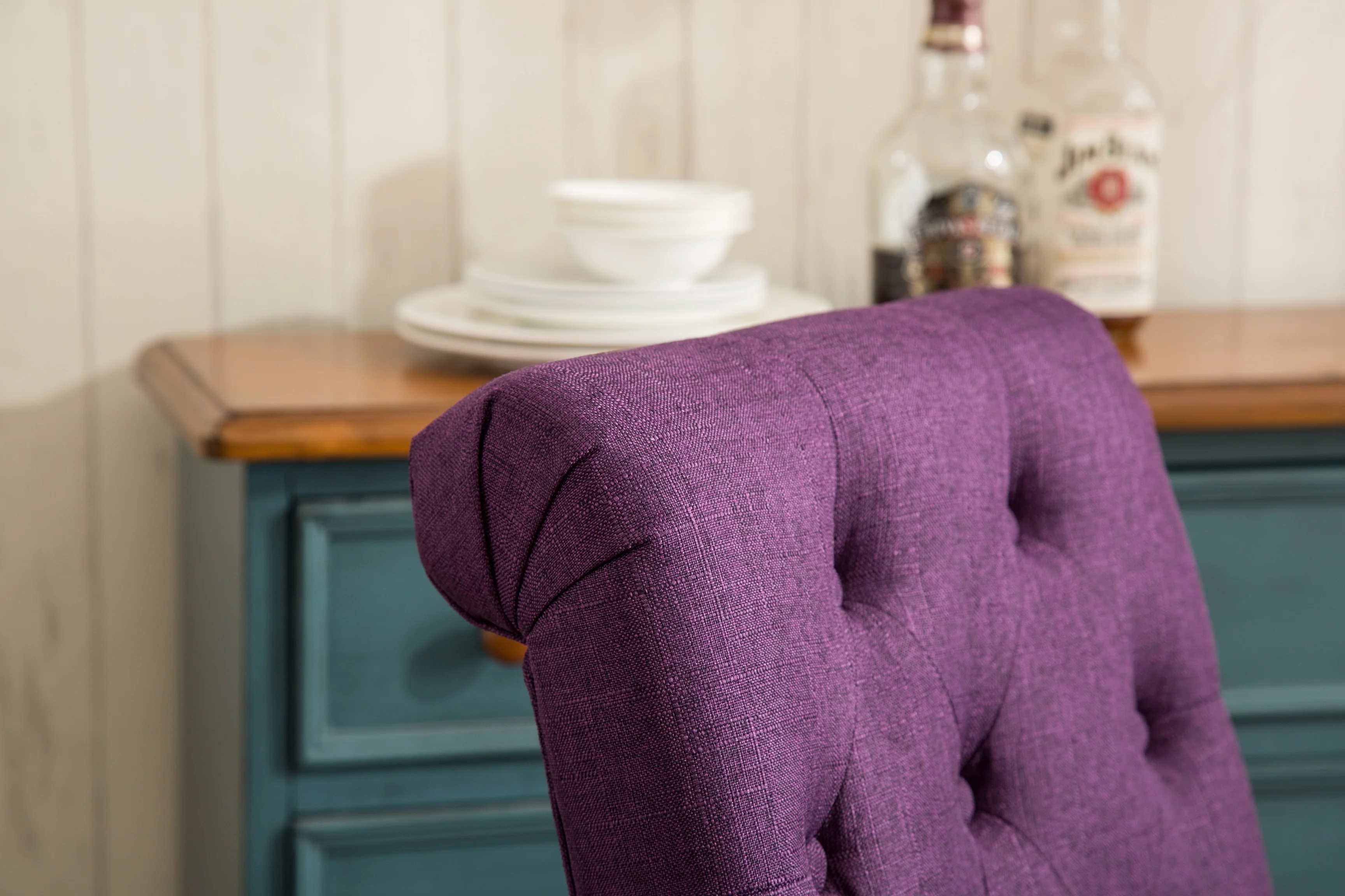 Hazel Solid Wood Button Tufted Upholstered Parsons Dining Chair, Set of 2 - Image 26