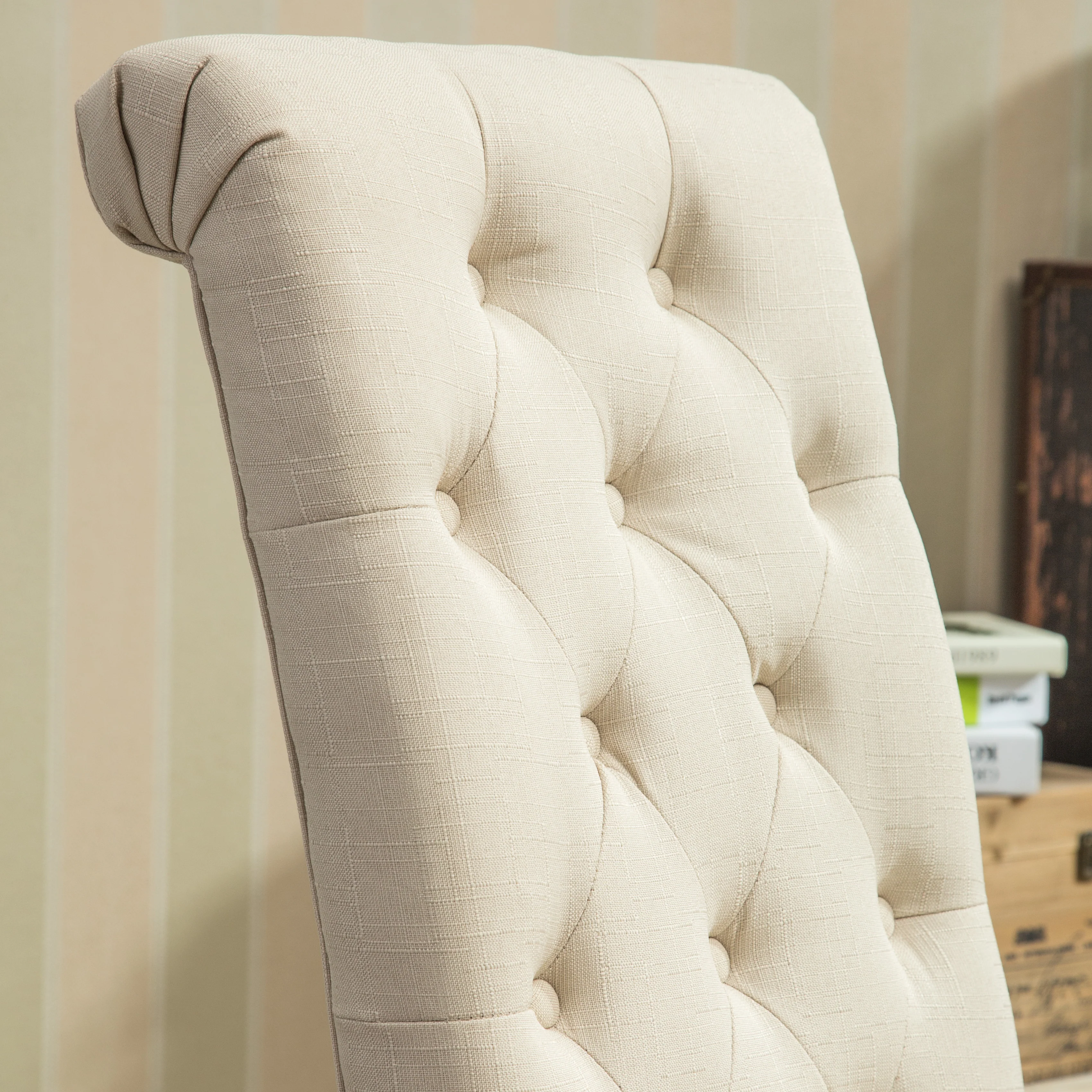 Hazel Solid Wood Button Tufted Upholstered Parsons Dining Chair, Set of 2 - Image 33