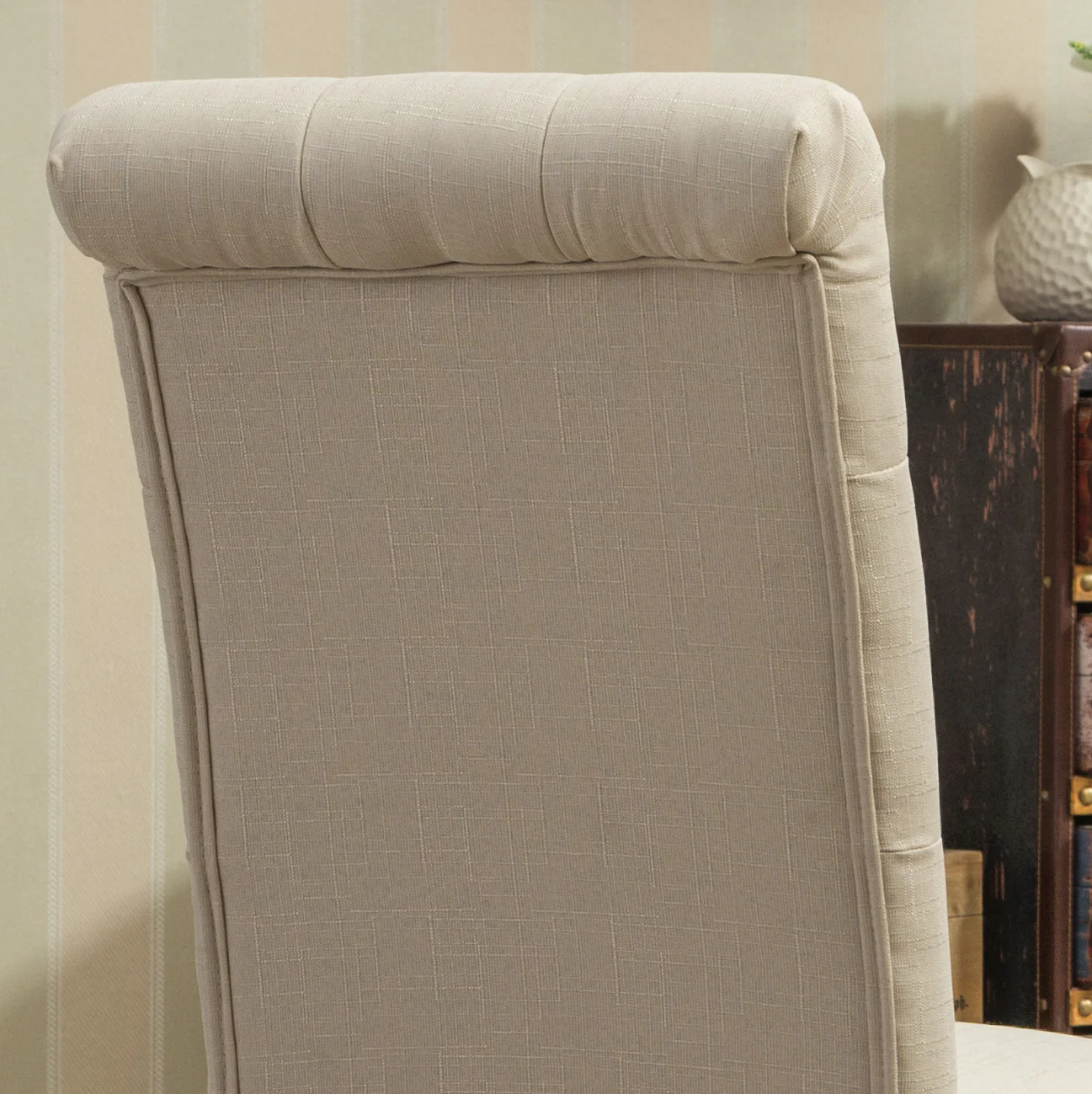 Hazel Solid Wood Button Tufted Upholstered Parsons Dining Chair, Set of 2 - Image 34