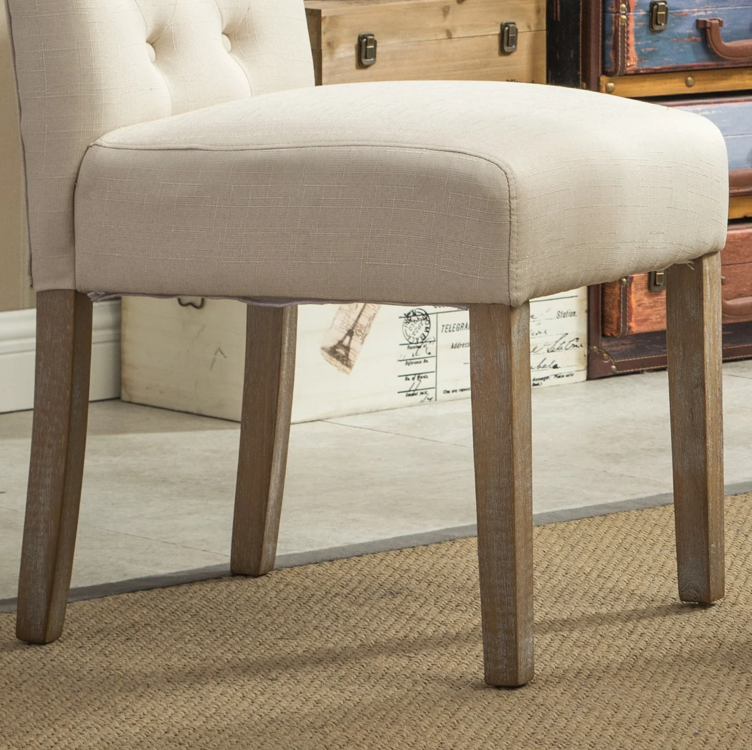 Hazel Solid Wood Button Tufted Upholstered Parsons Dining Chair, Set of 2 - Image 36