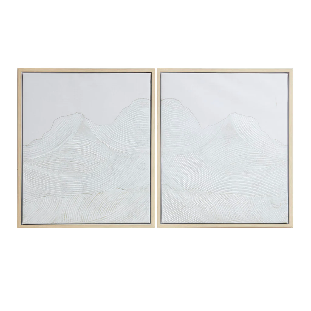 Hand Embellished Abstract 2-piece Framed Canvas Wall Art Set - Image 7