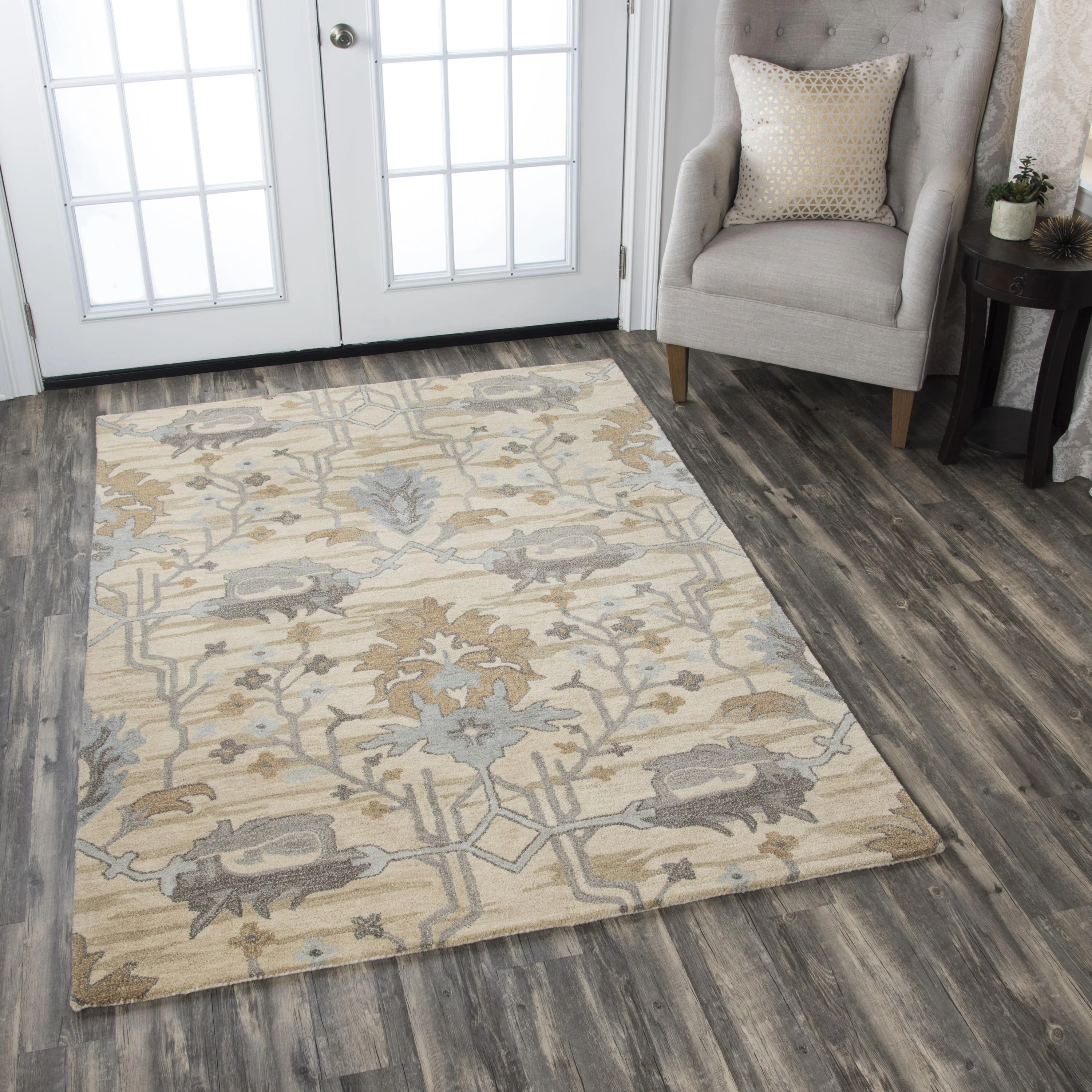 Hand Tufted 100% Wool Floral/Motif Area Rug - Image 2