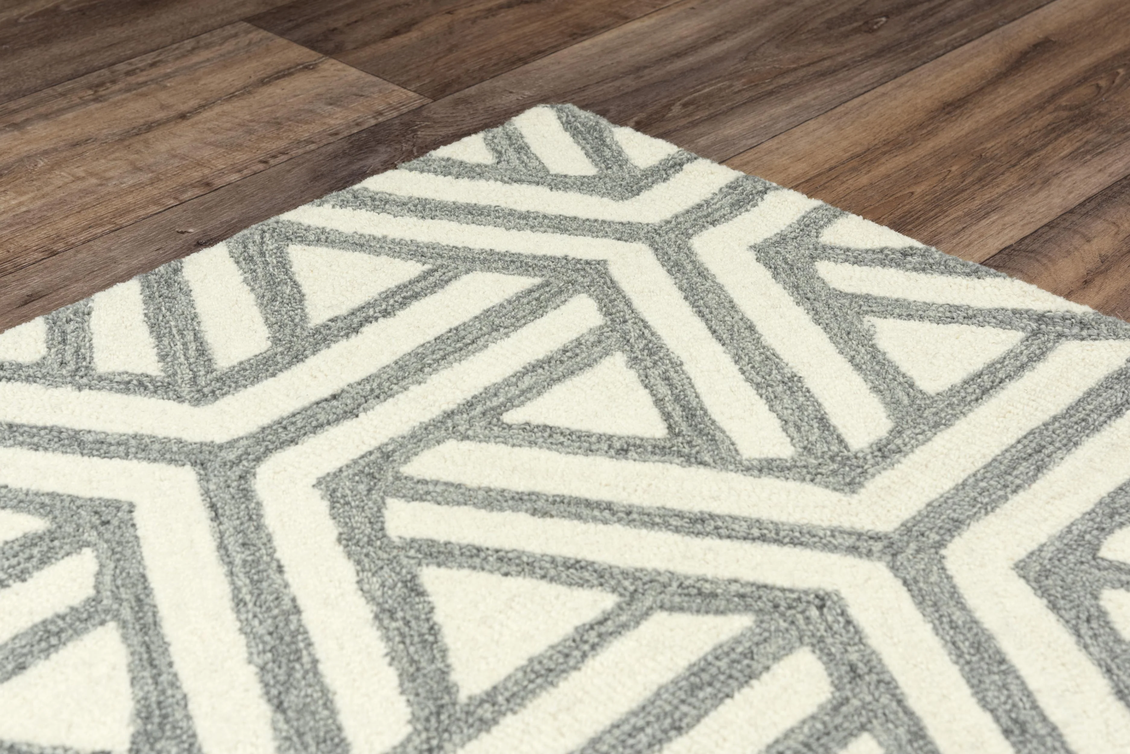 Hand Tufted 100% Wool Geometric Area Rug - Image 16