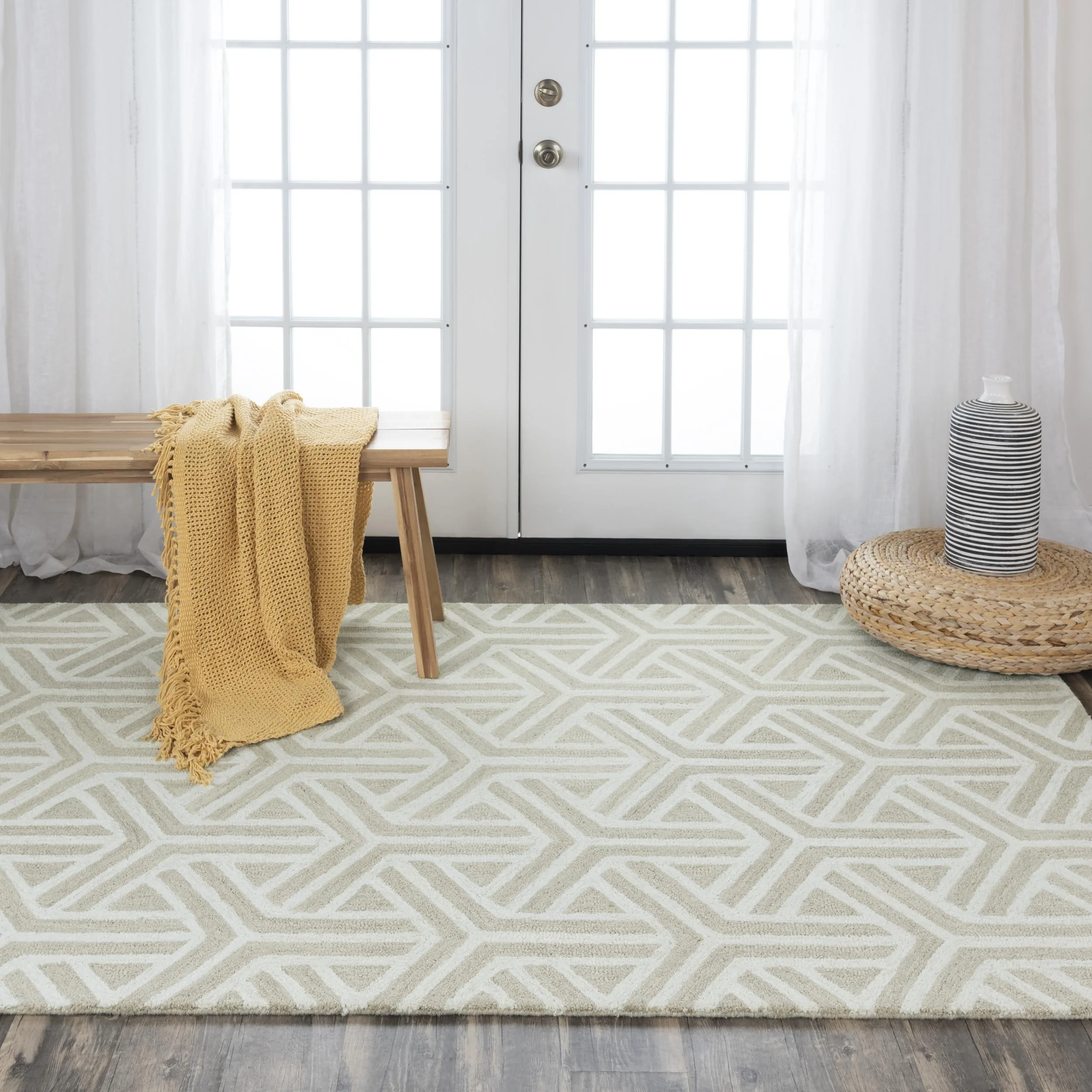 Hand Tufted 100% Wool Geometric Area Rug - Image 20