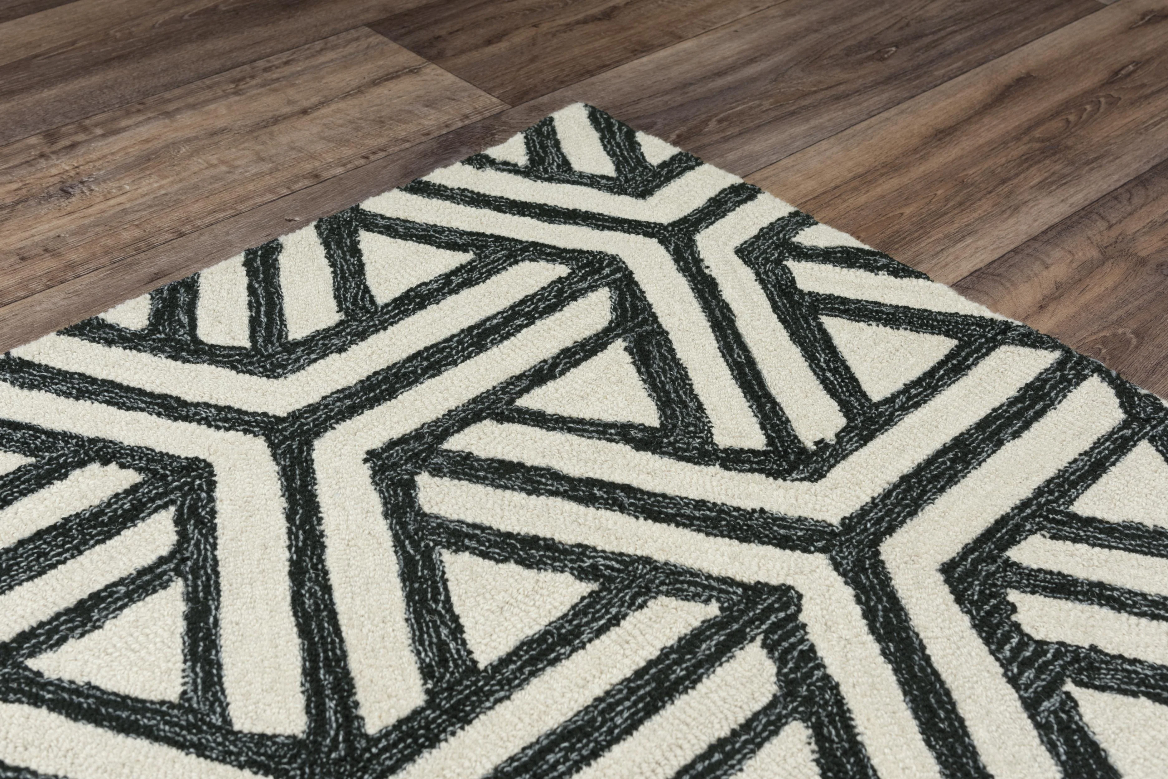Hand Tufted 100% Wool Geometric Area Rug - Image 4