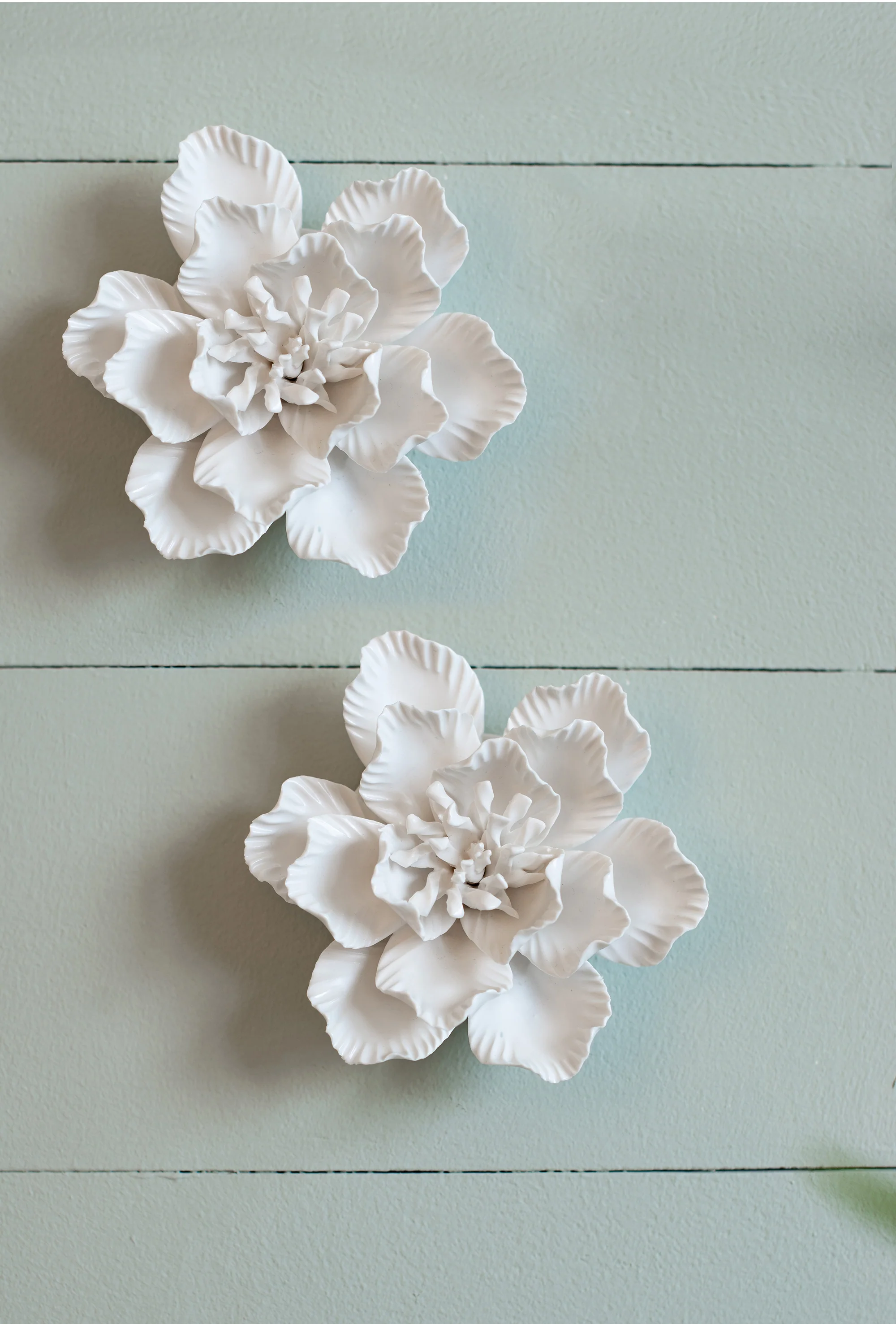 Handmade Ceramic Flower Wall Décor, Set of 2