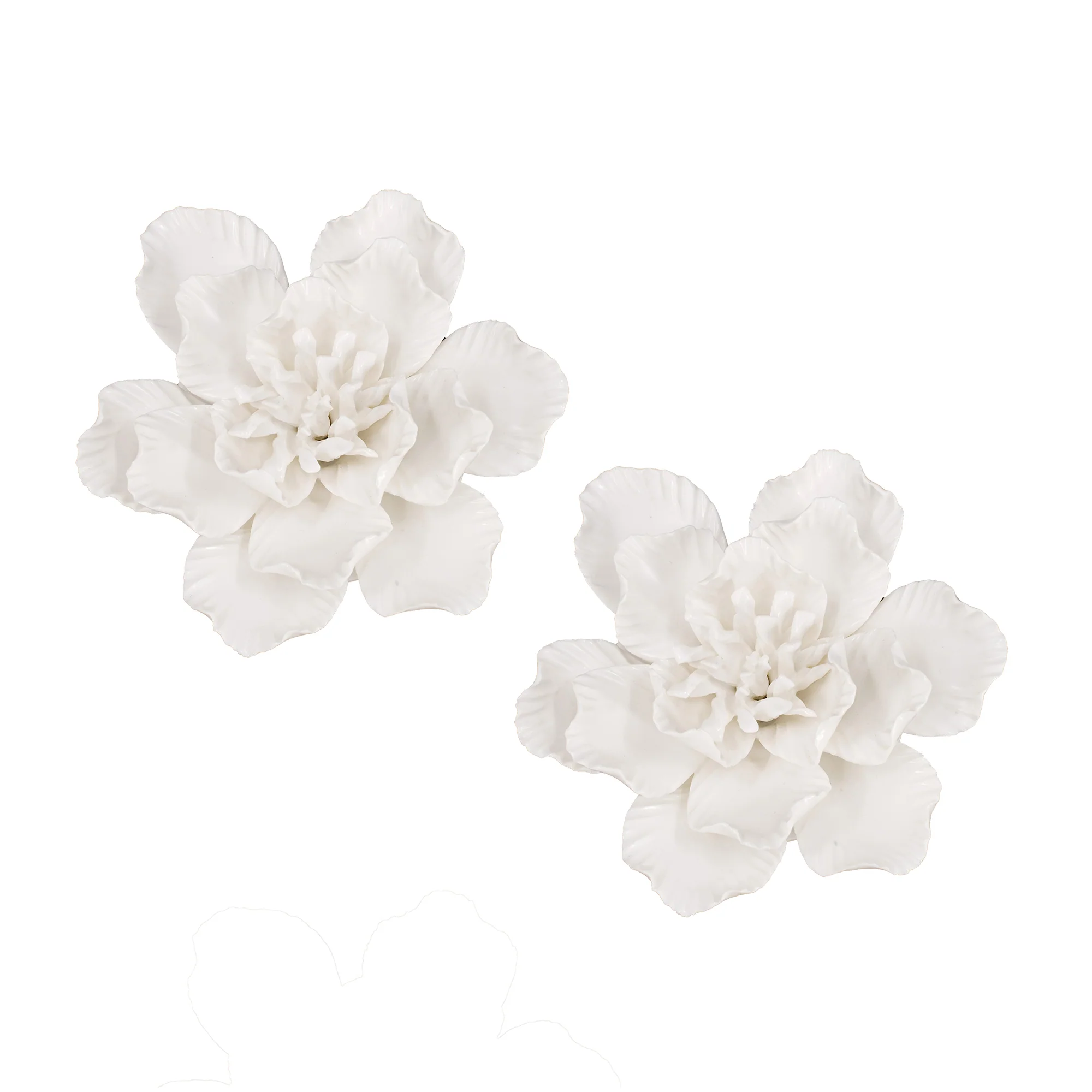 Handmade Ceramic Flower Wall Décor, Set of 2 - Image 2