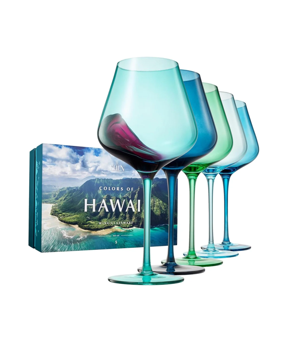 Hawaii Wine Glass Set Set of 5 - Image 3