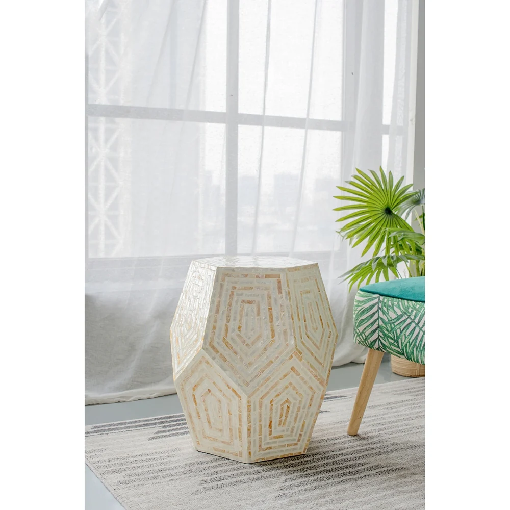 Hexagonal Capiz Side Table - Image 2