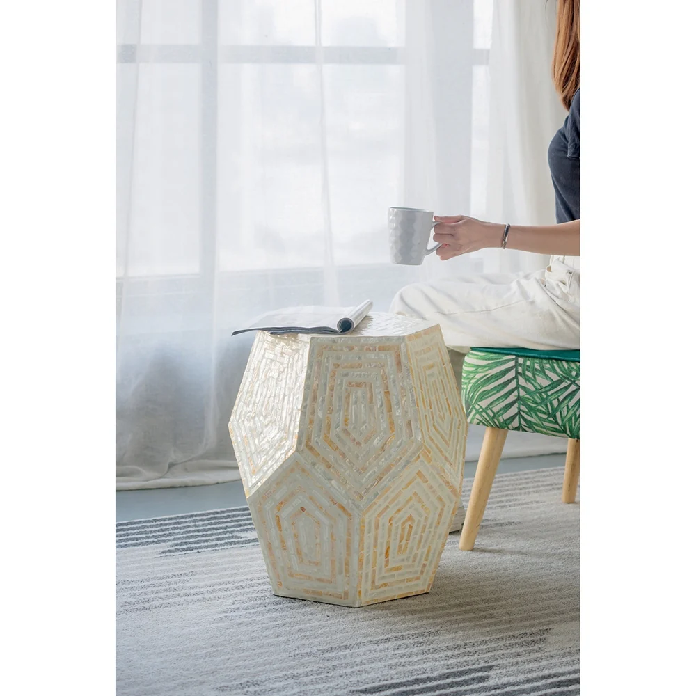 Hexagonal Capiz Side Table - Image 8