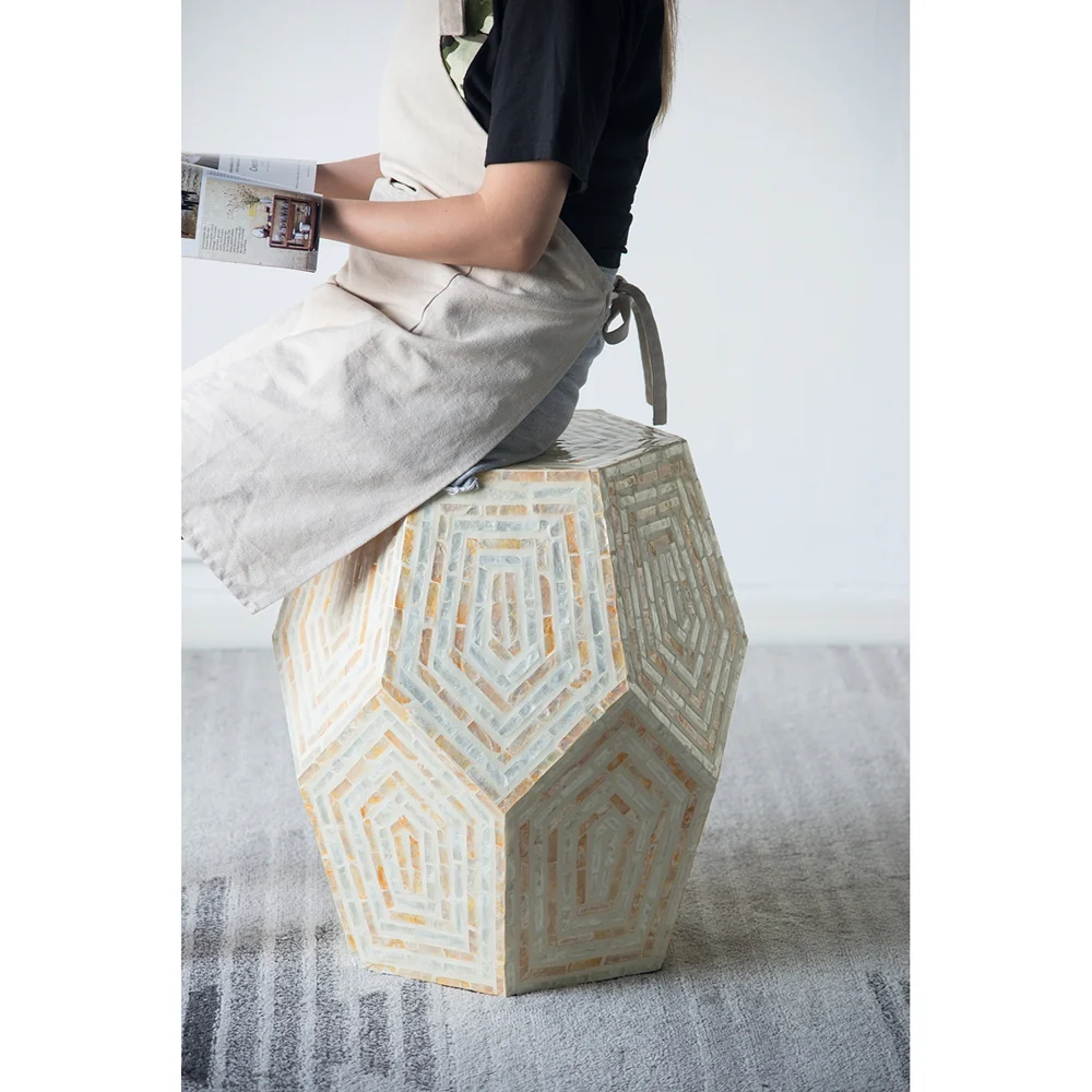 Hexagonal Capiz Side Table - Image 9