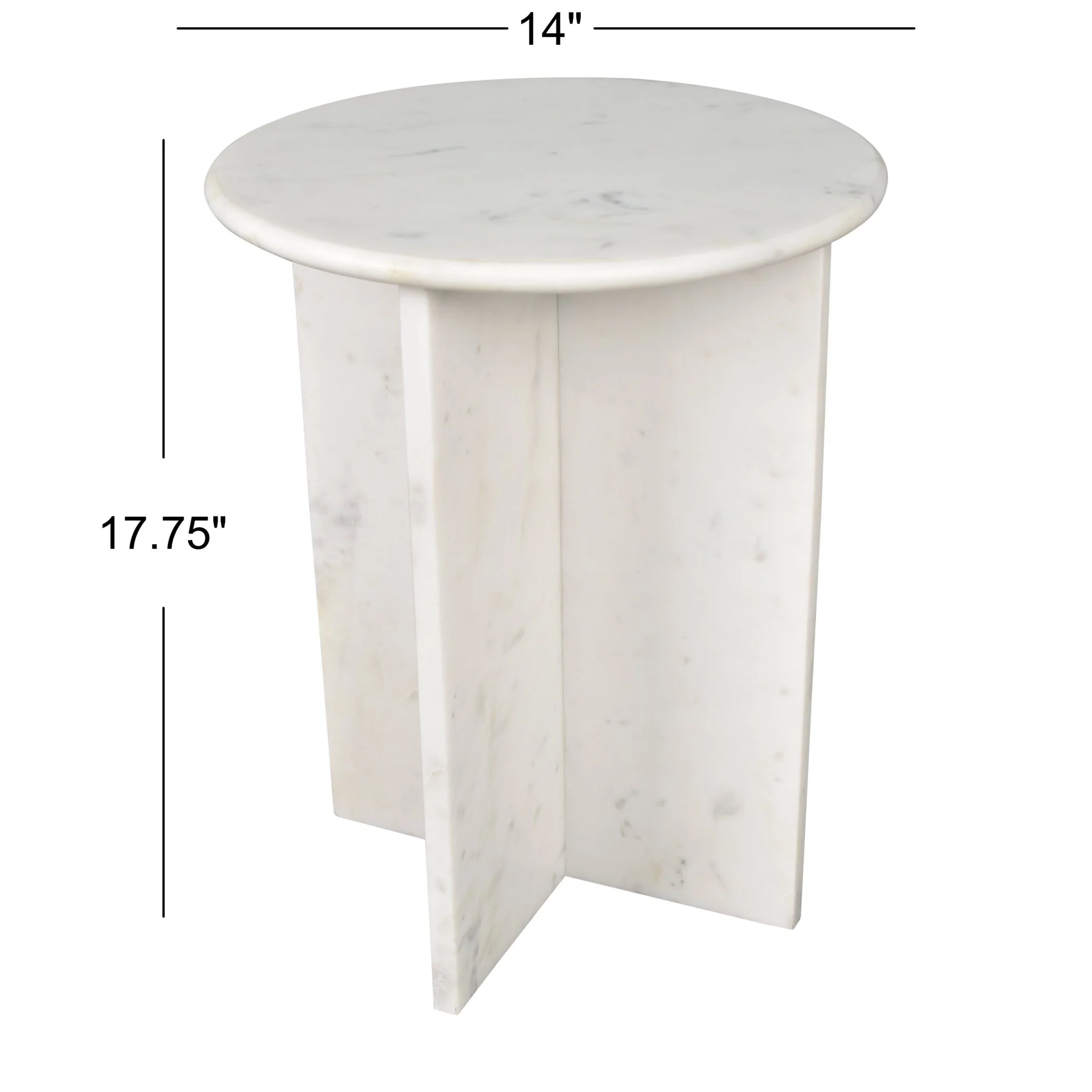 Javier Contemporary Natural Marble Handmade X-Shaped End Table - Image 4