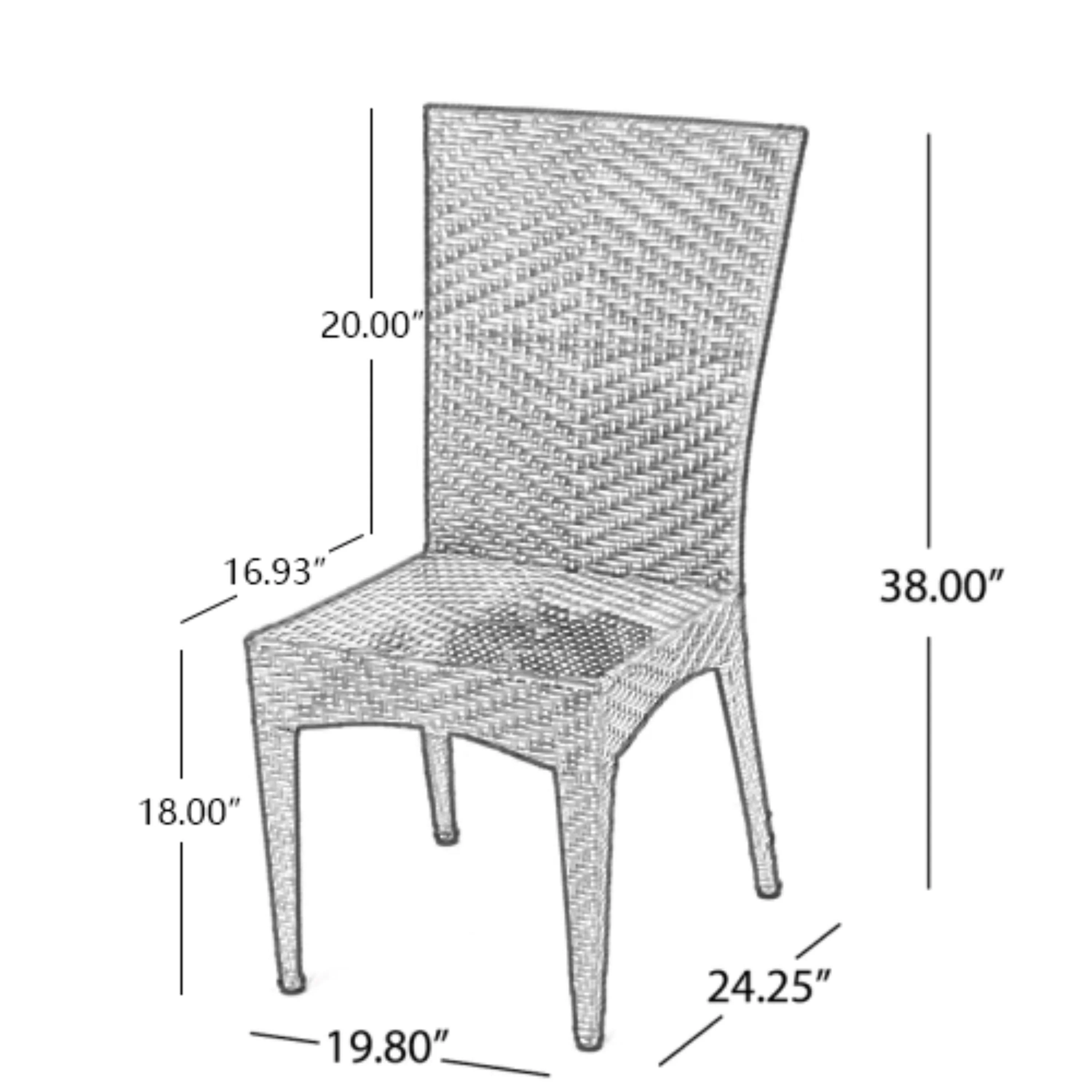 Josh All Weather Wicker Outdoor Dining Chair - Image 3