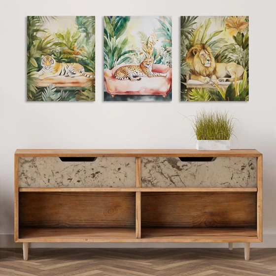 Jungle Lion Canvas Wall Art - Image 3