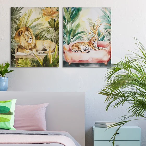 Jungle Lion Canvas Wall Art - Image 4