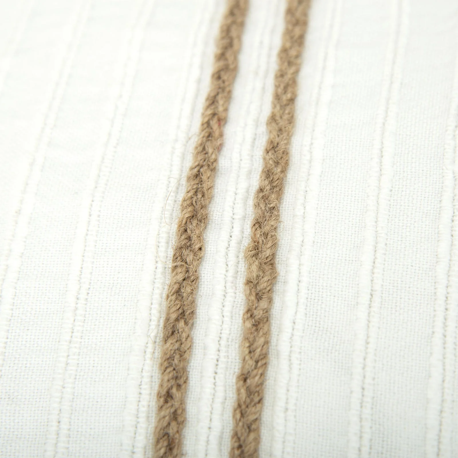 Knife Edged Woven Cotton Stripe Decorative Throw Pillow - Image 3