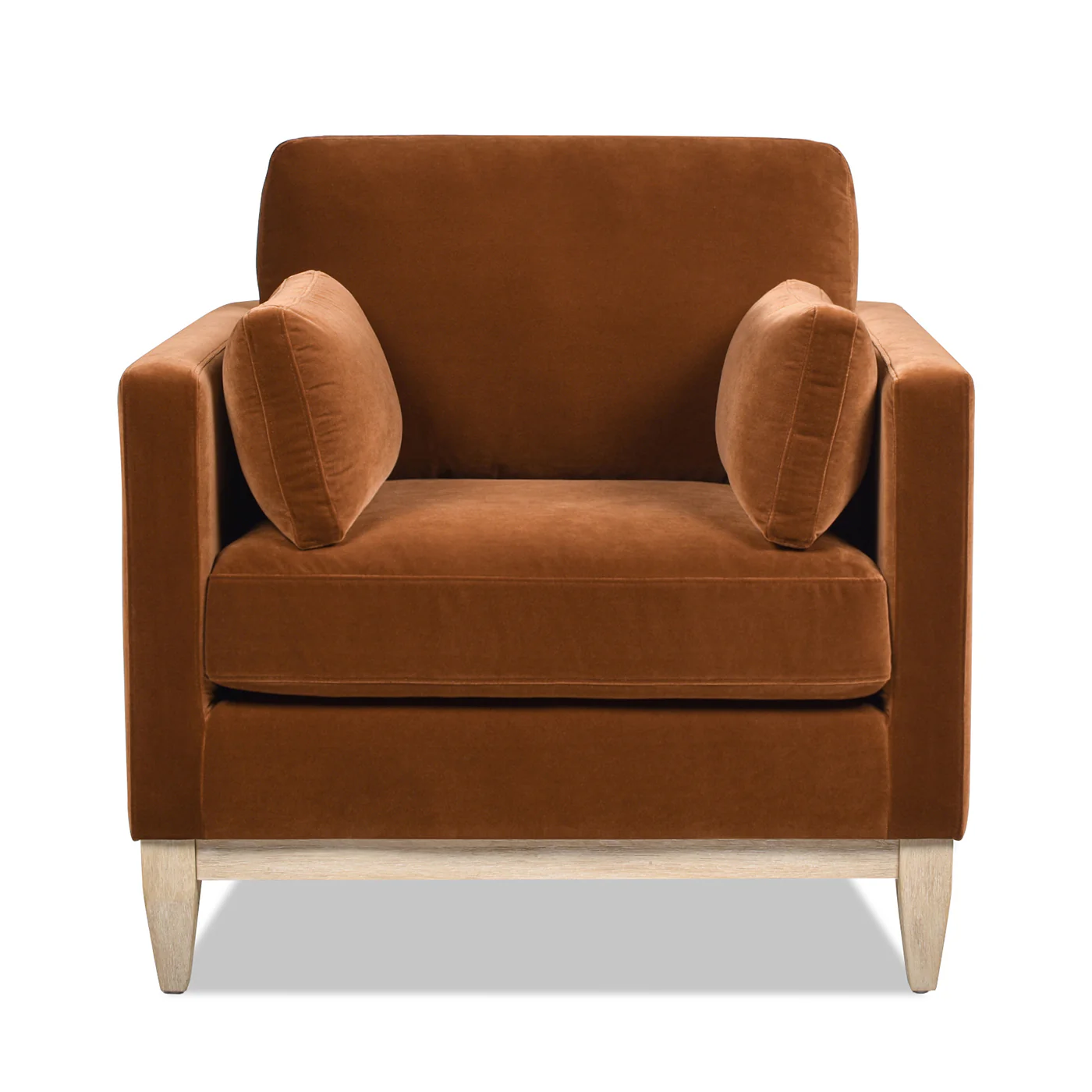 Knox 36' Modern Farmhouse Arm Chair, Burnt Orange   Performance Velvet - Image 4