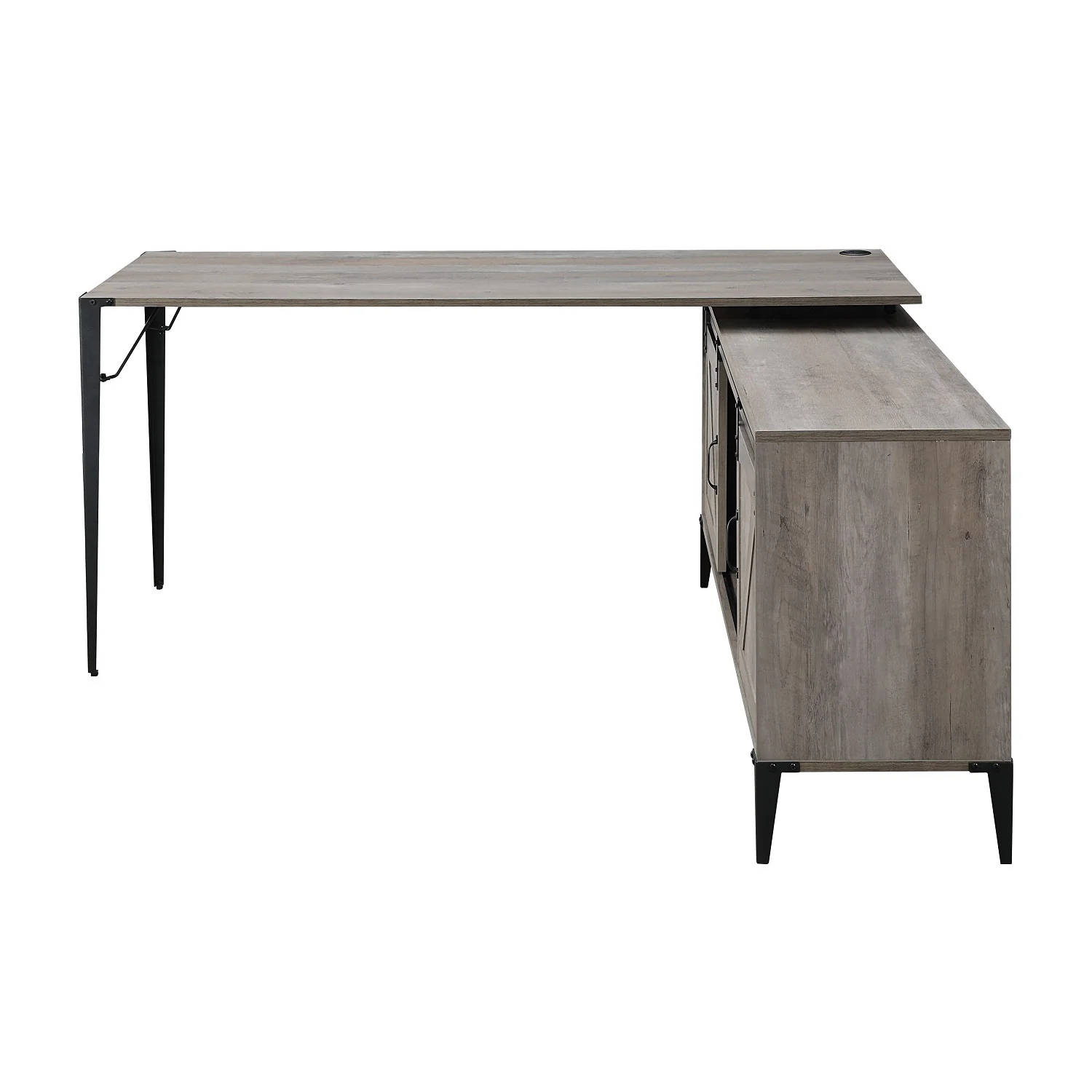 L-Shape Writing Desk with Cabinet - Image 4