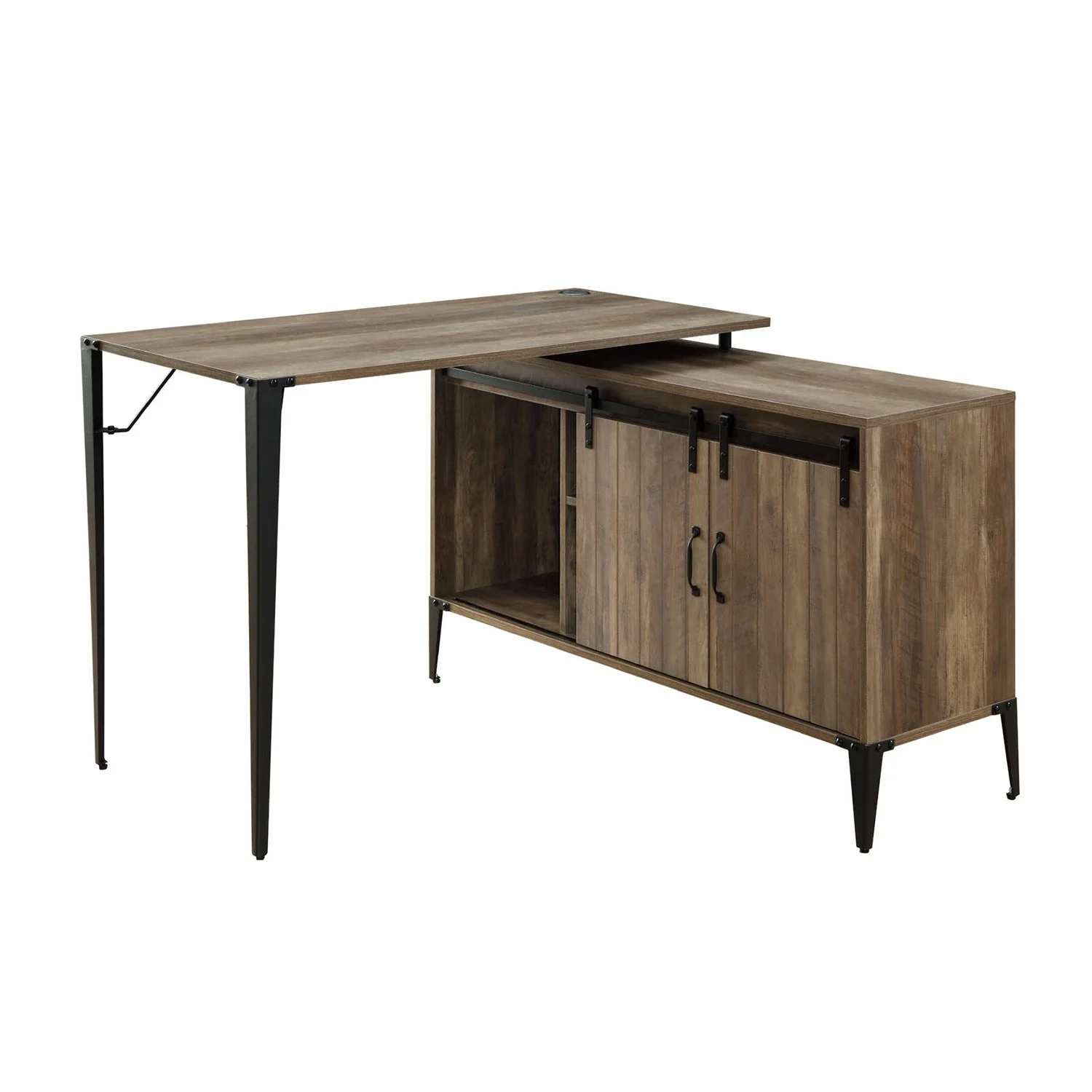 L-Shape Writing Desk with Side Cabinet - Image 6