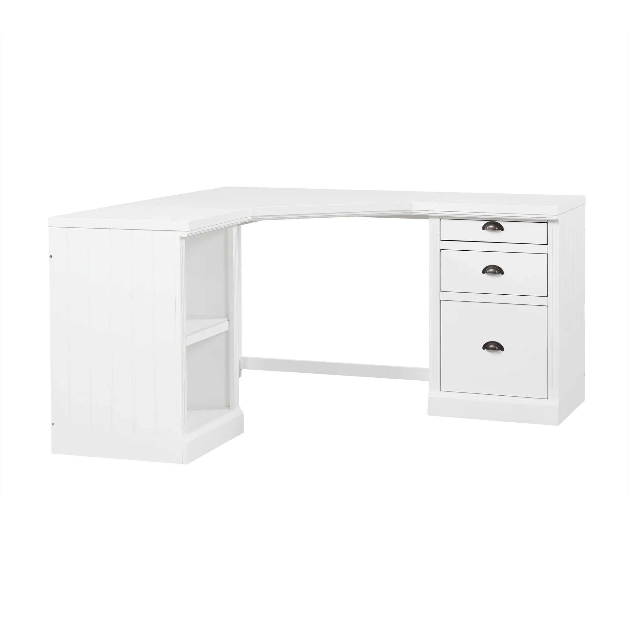 L Shaped Executive Desk with 2 Storage Cabinets and 3 Drawers - Image 11