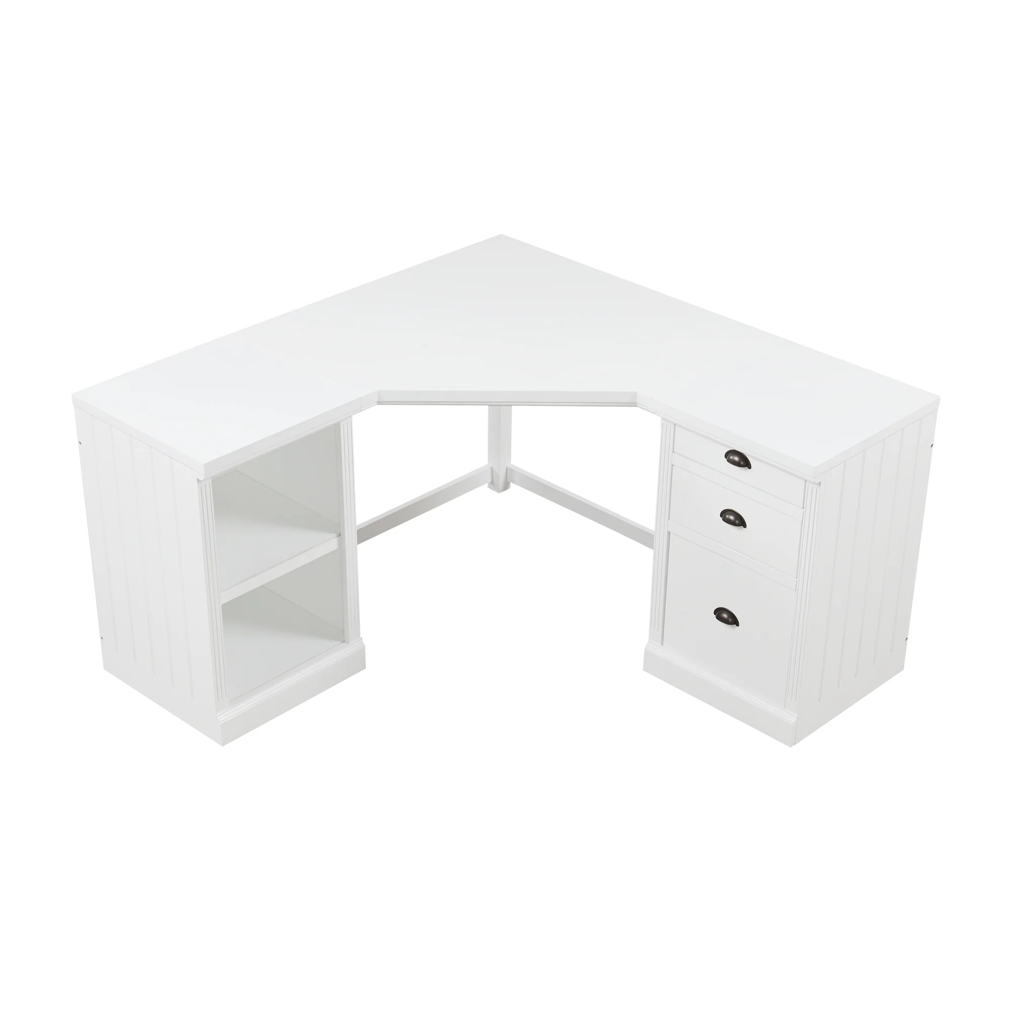 L Shaped Executive Desk with 2 Storage Cabinets and 3 Drawers - Image 13