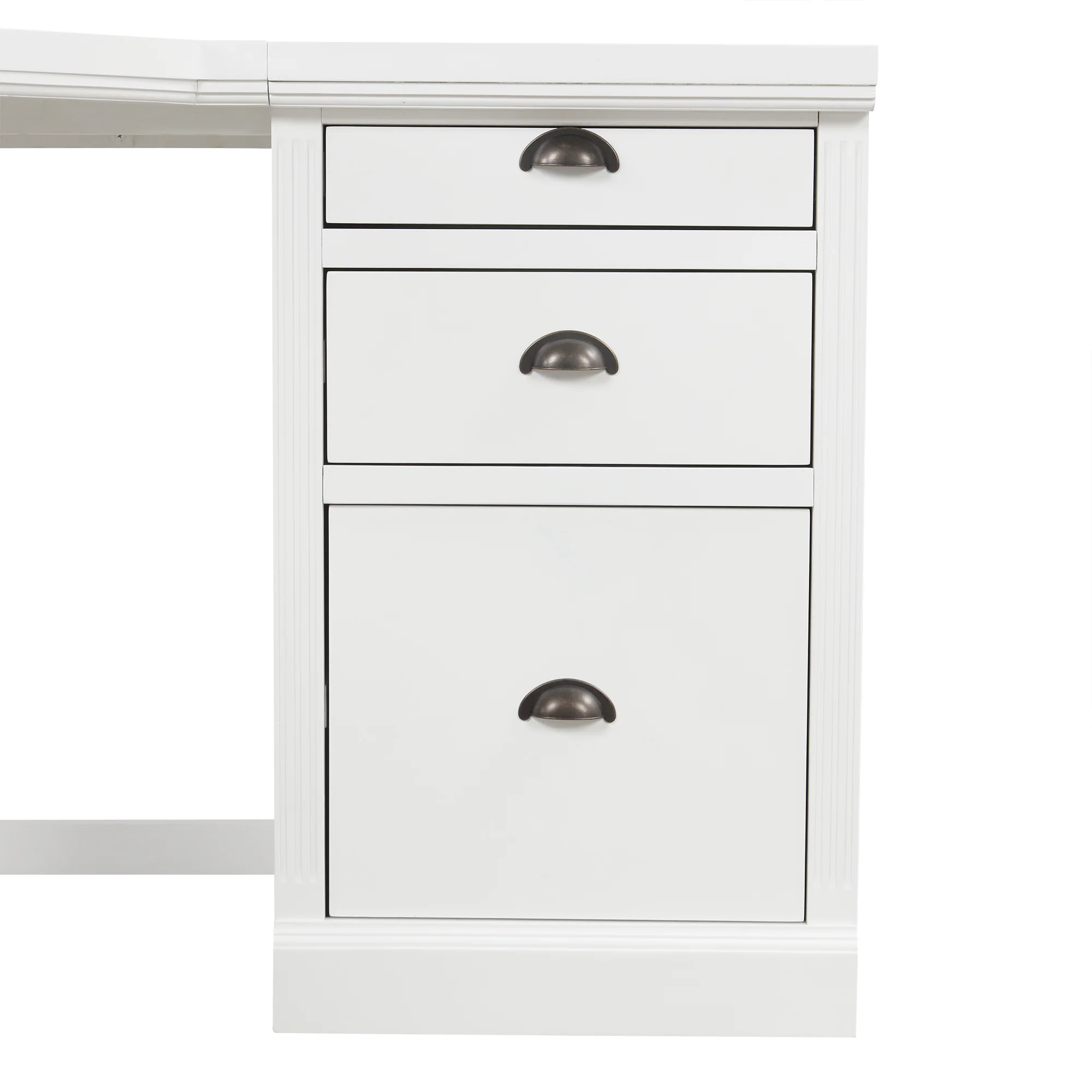 L Shaped Executive Desk with 2 Storage Cabinets and 3 Drawers - Image 17