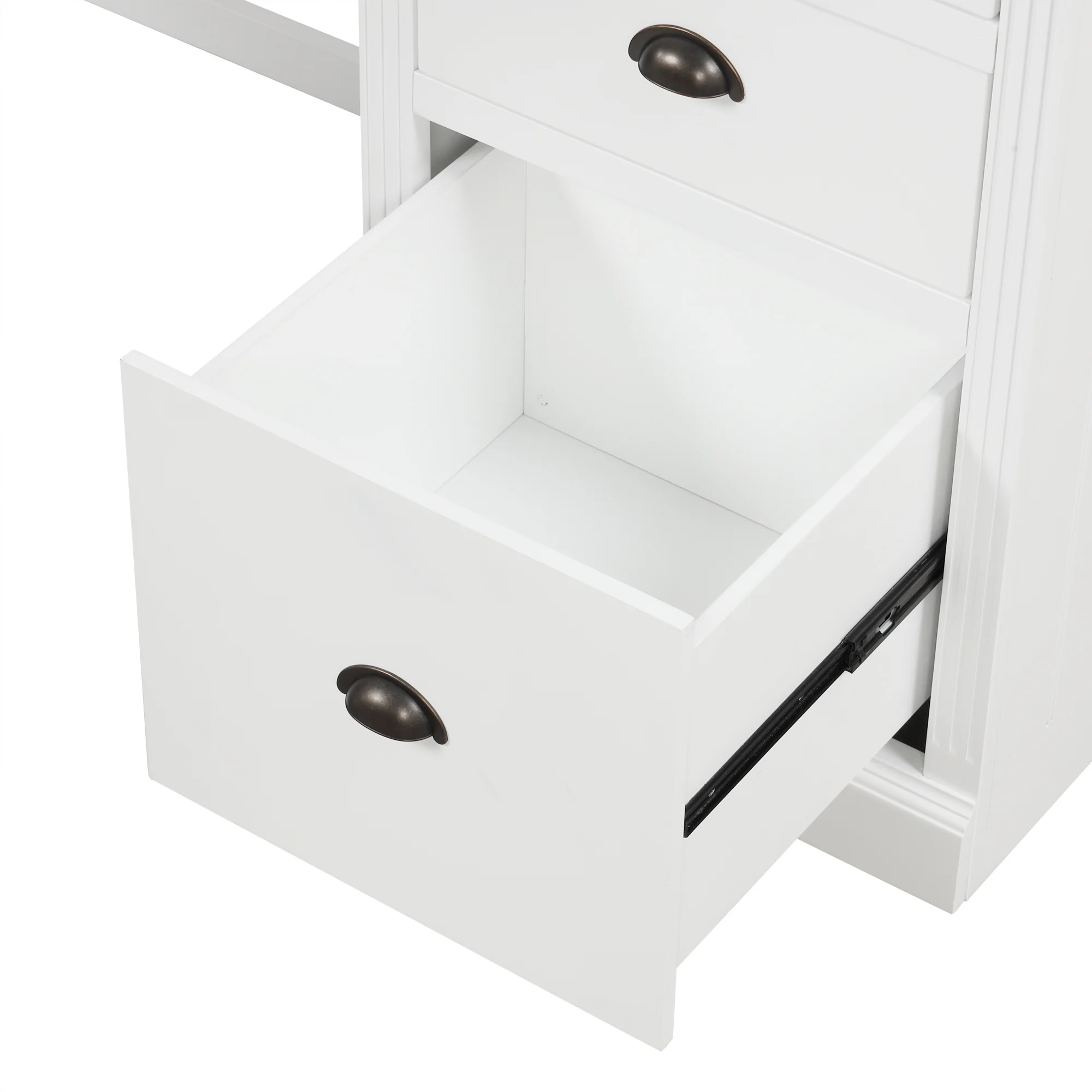 L Shaped Executive Desk with 2 Storage Cabinets and 3 Drawers - Image 22