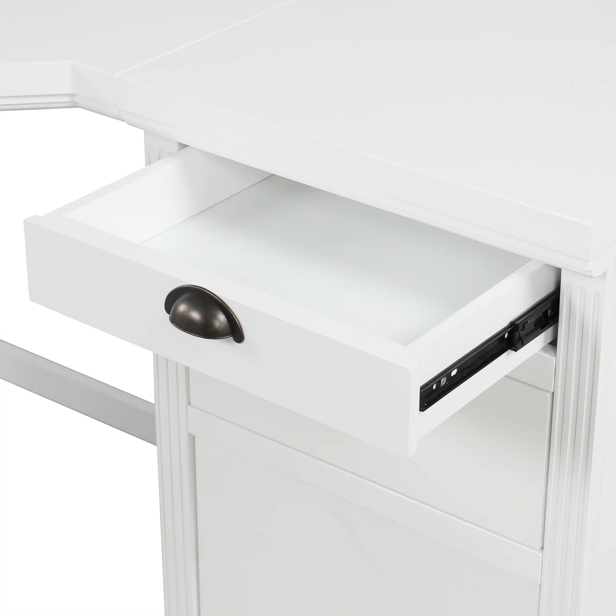 L Shaped Executive Desk with 2 Storage Cabinets and 3 Drawers - Image 23