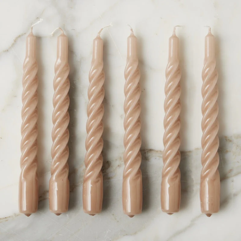 Lacquer Twisted Taper Candles, Set of 6 - Image 30