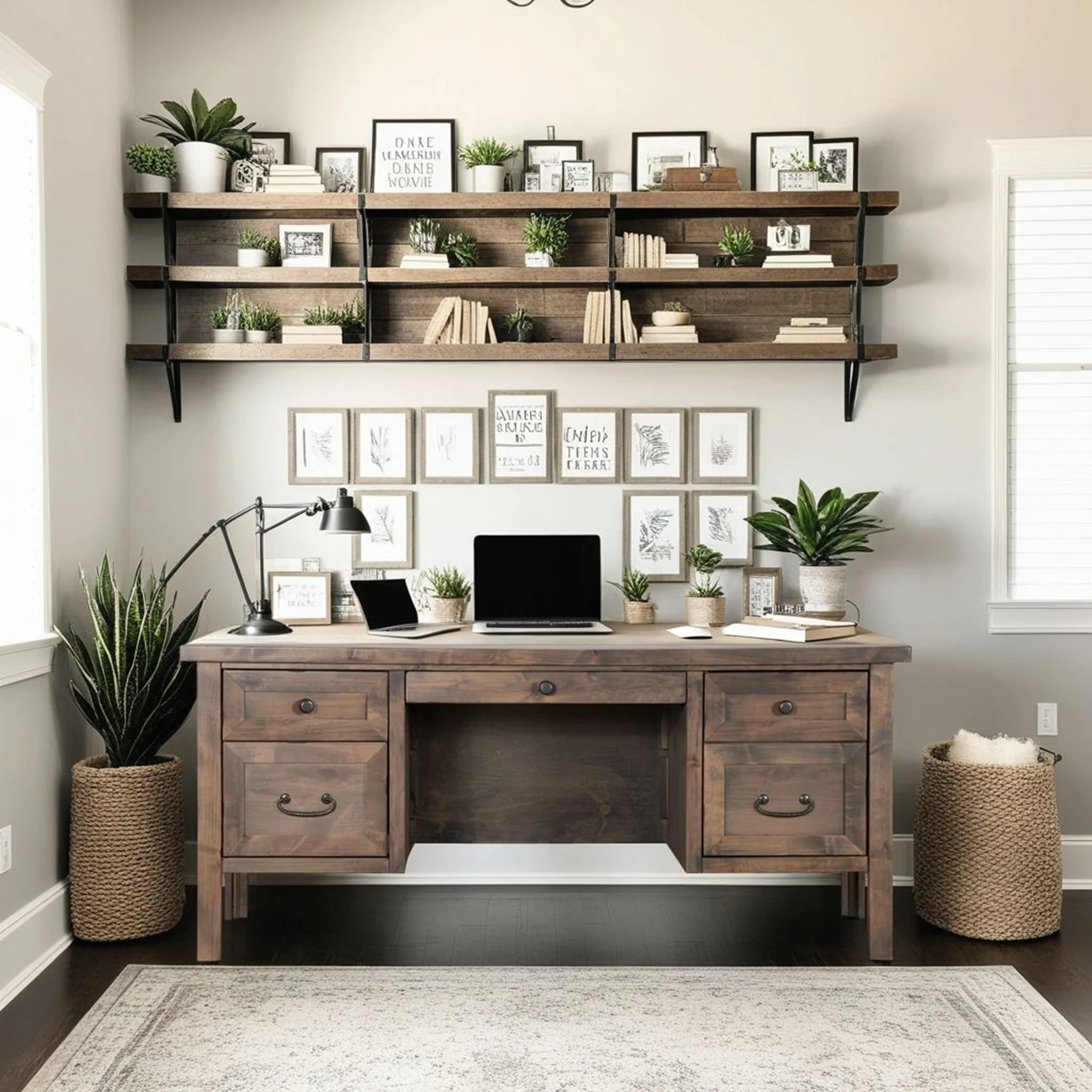Large Executive Desk in Barnwood Finish