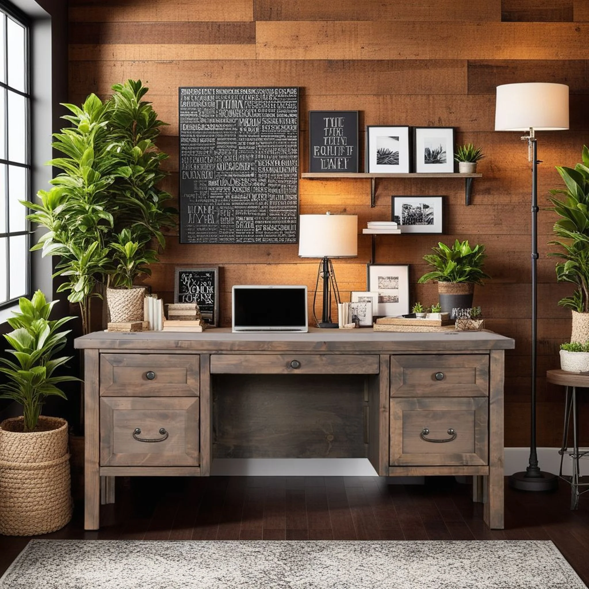 Large Executive Desk in Barnwood Finish - Image 2
