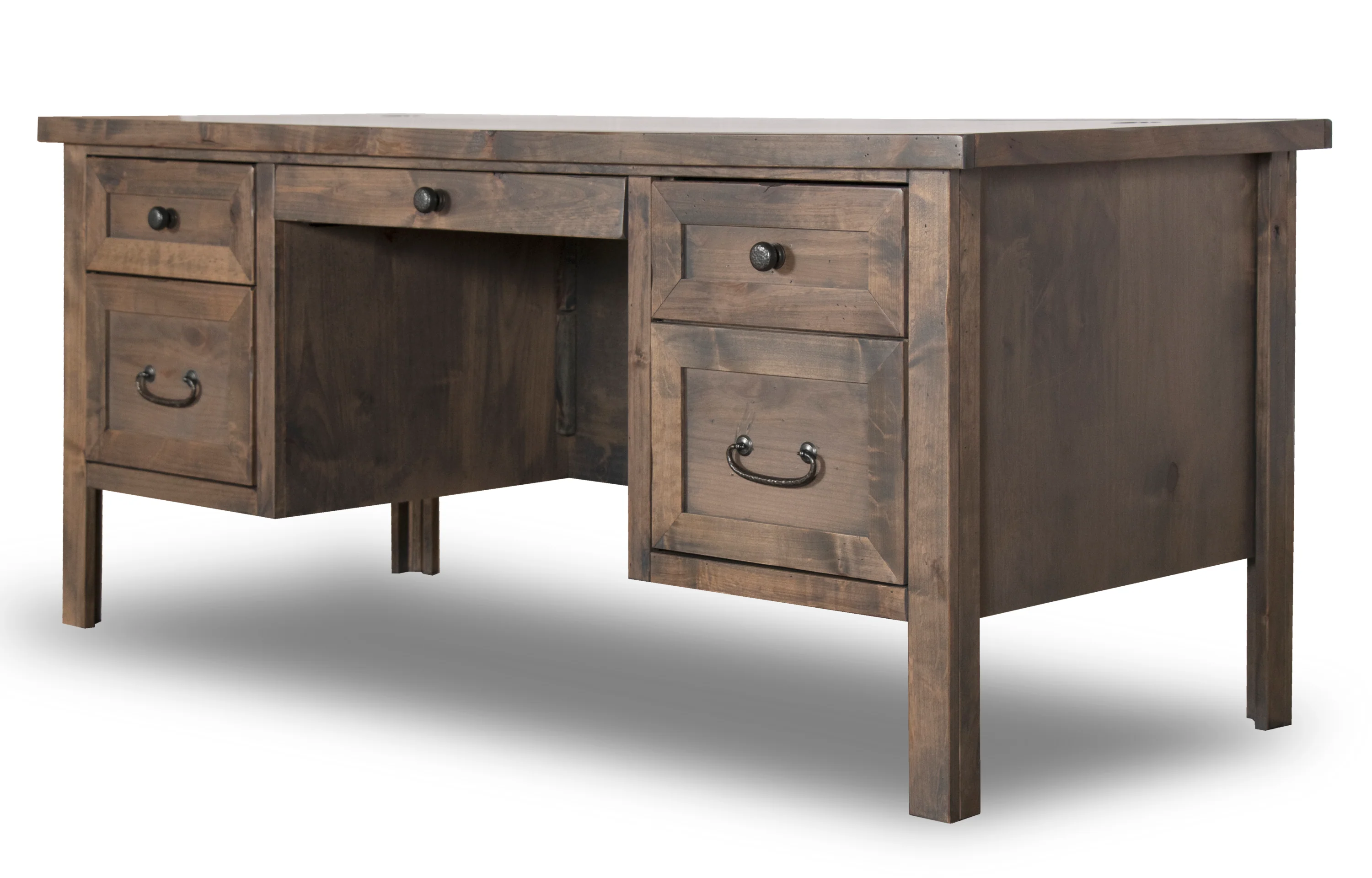 Large Executive Desk in Barnwood Finish - Image 4