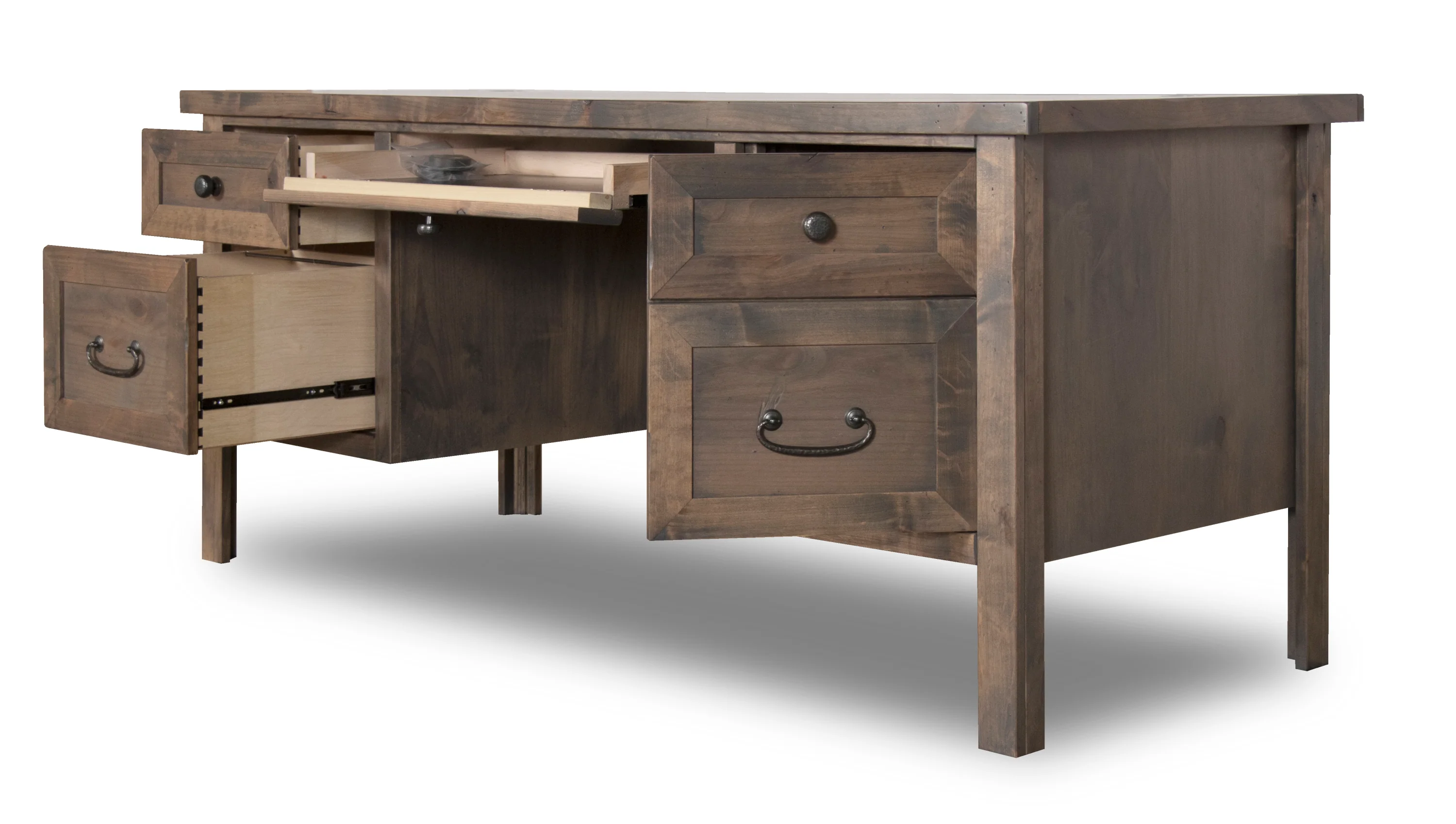 Large Executive Desk in Barnwood Finish - Image 5