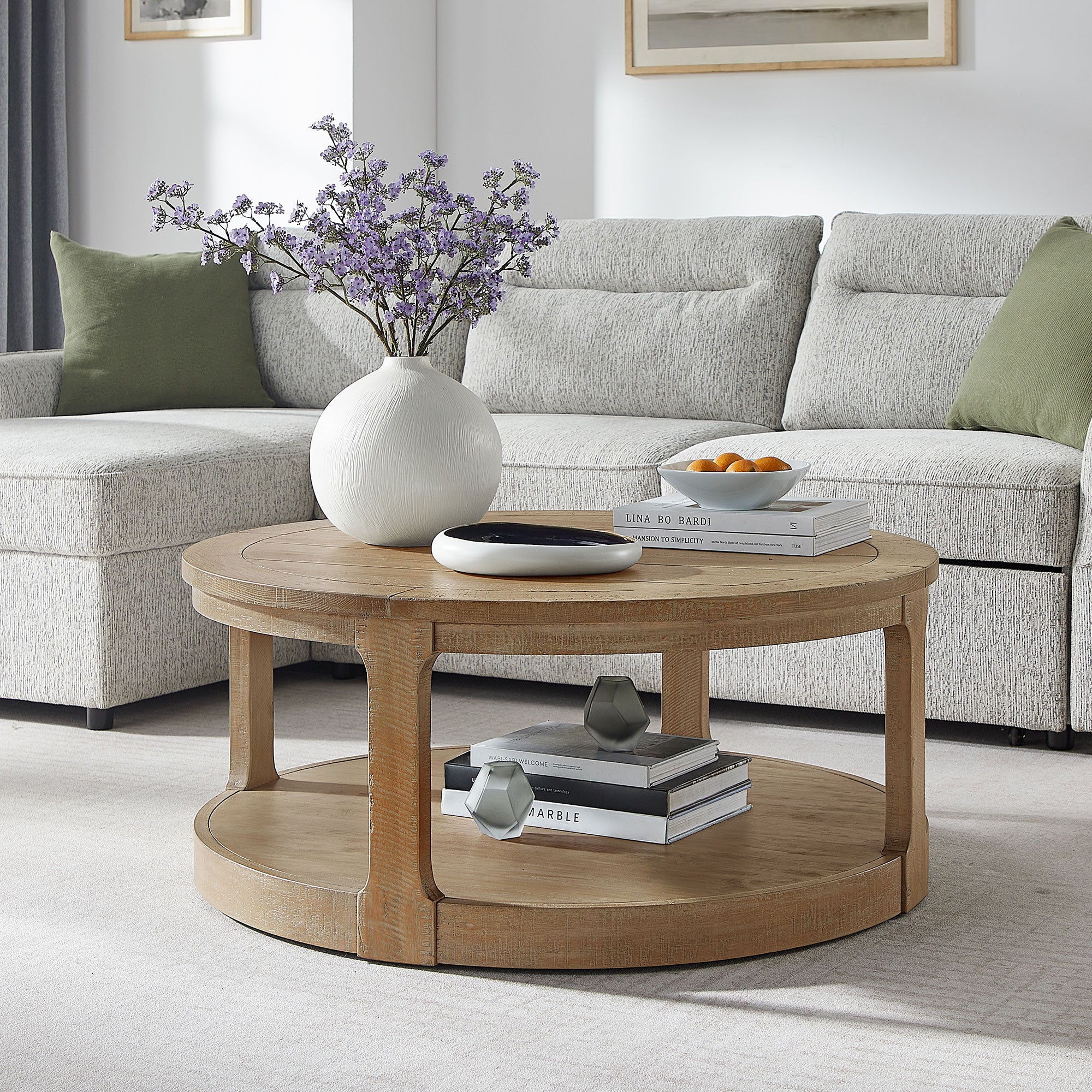 Large Traditional Round Coffee Table - Image 23