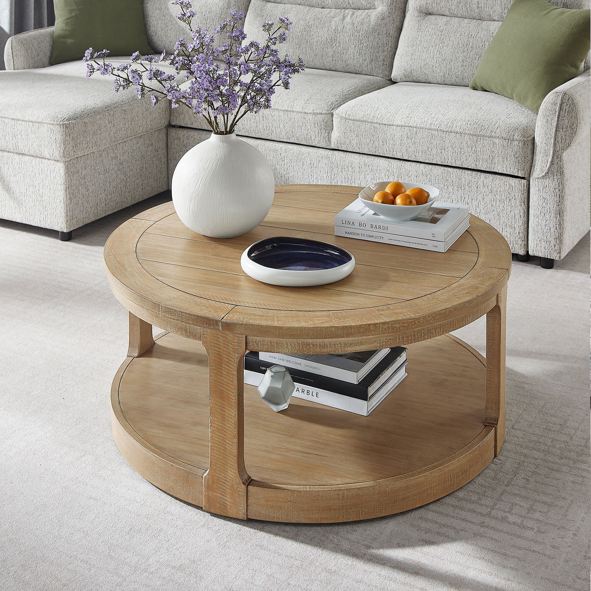 Large Traditional Round Coffee Table - Image 24