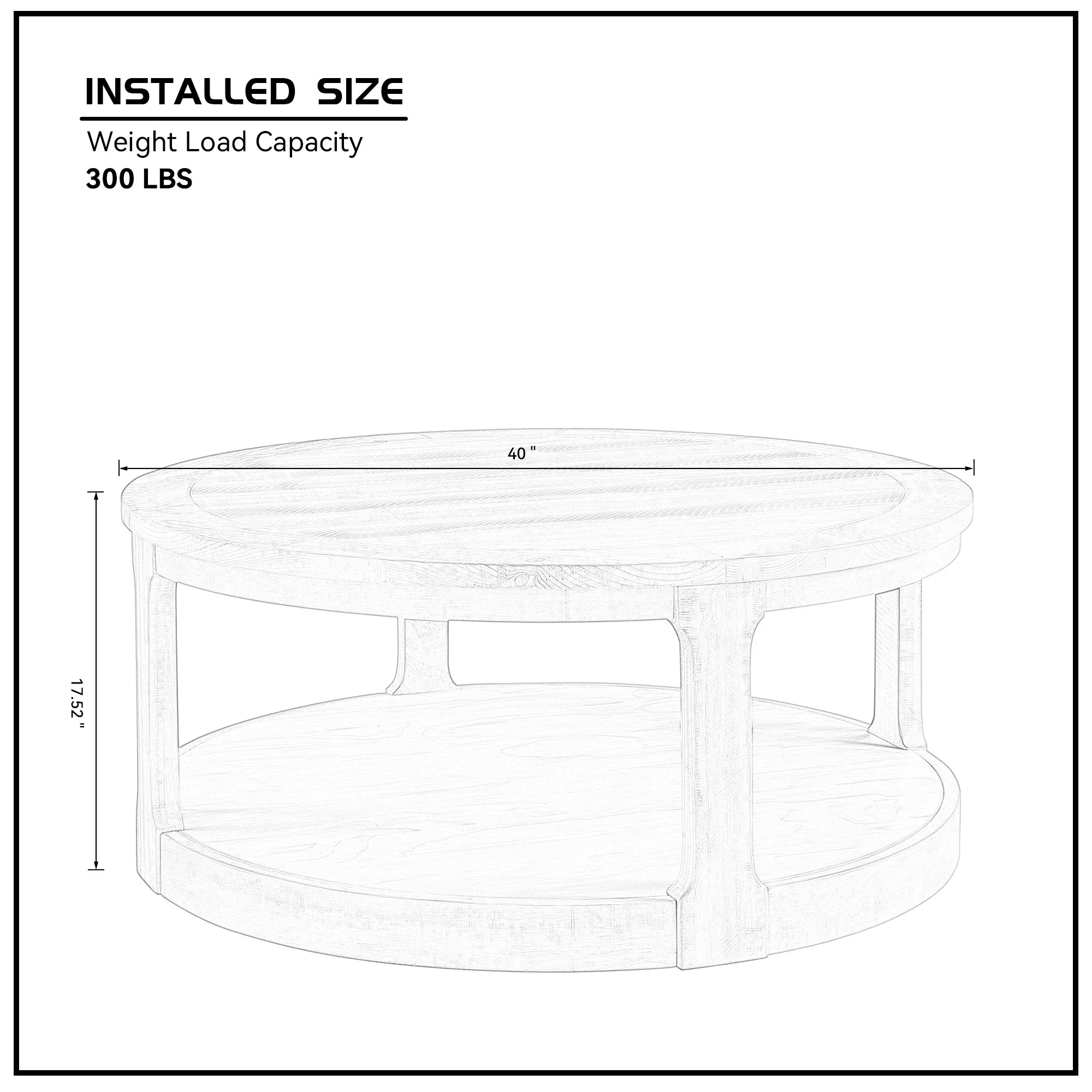 Large Traditional Round Coffee Table - Image 9